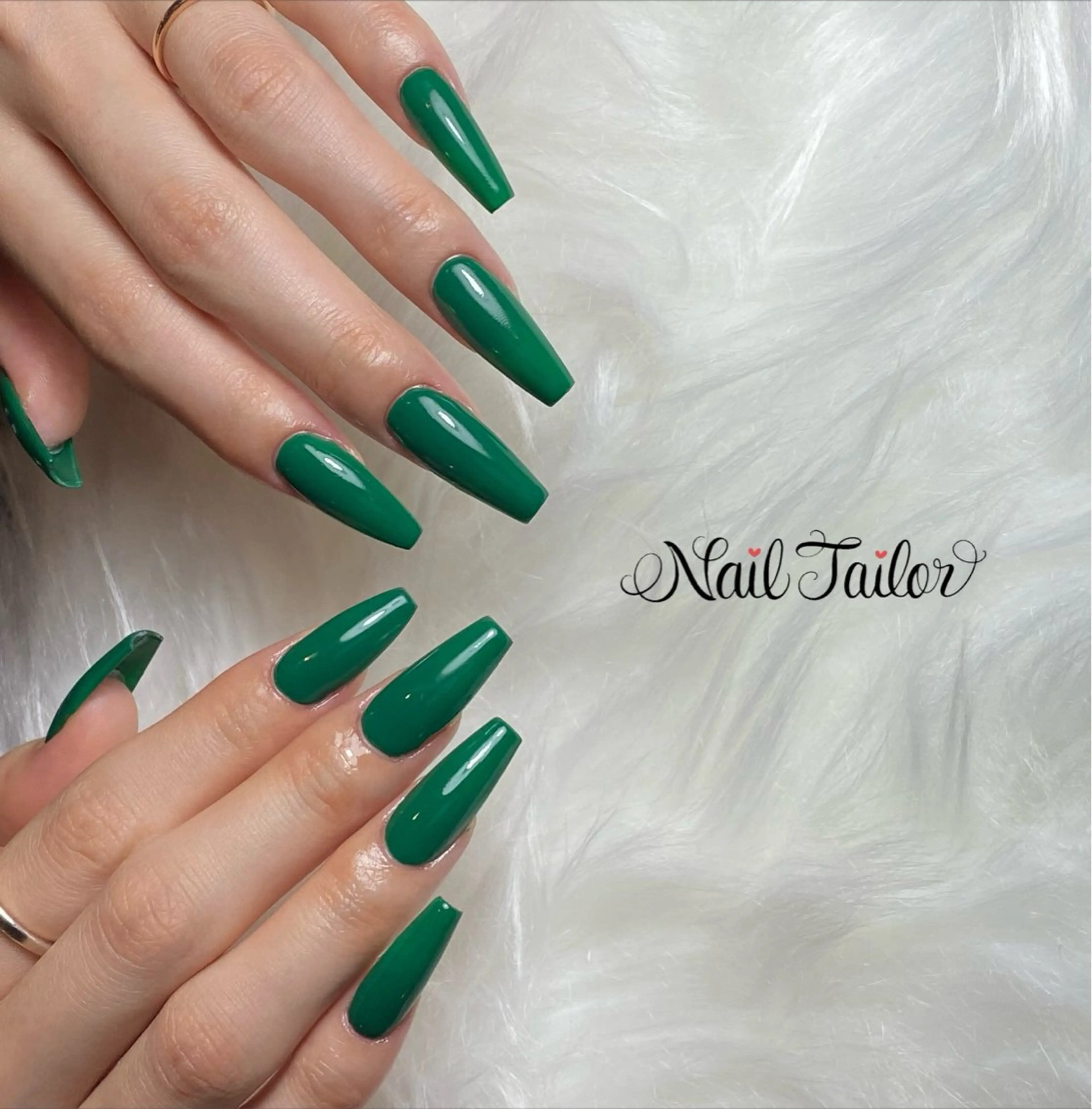 ネイル ブラウン 長さ出し ジェルネイル グリーン ロングネイル 〜Nail Tailor〜 ネイルテイラー所属・NailTailor ネイルテイラーのネイルデザイン