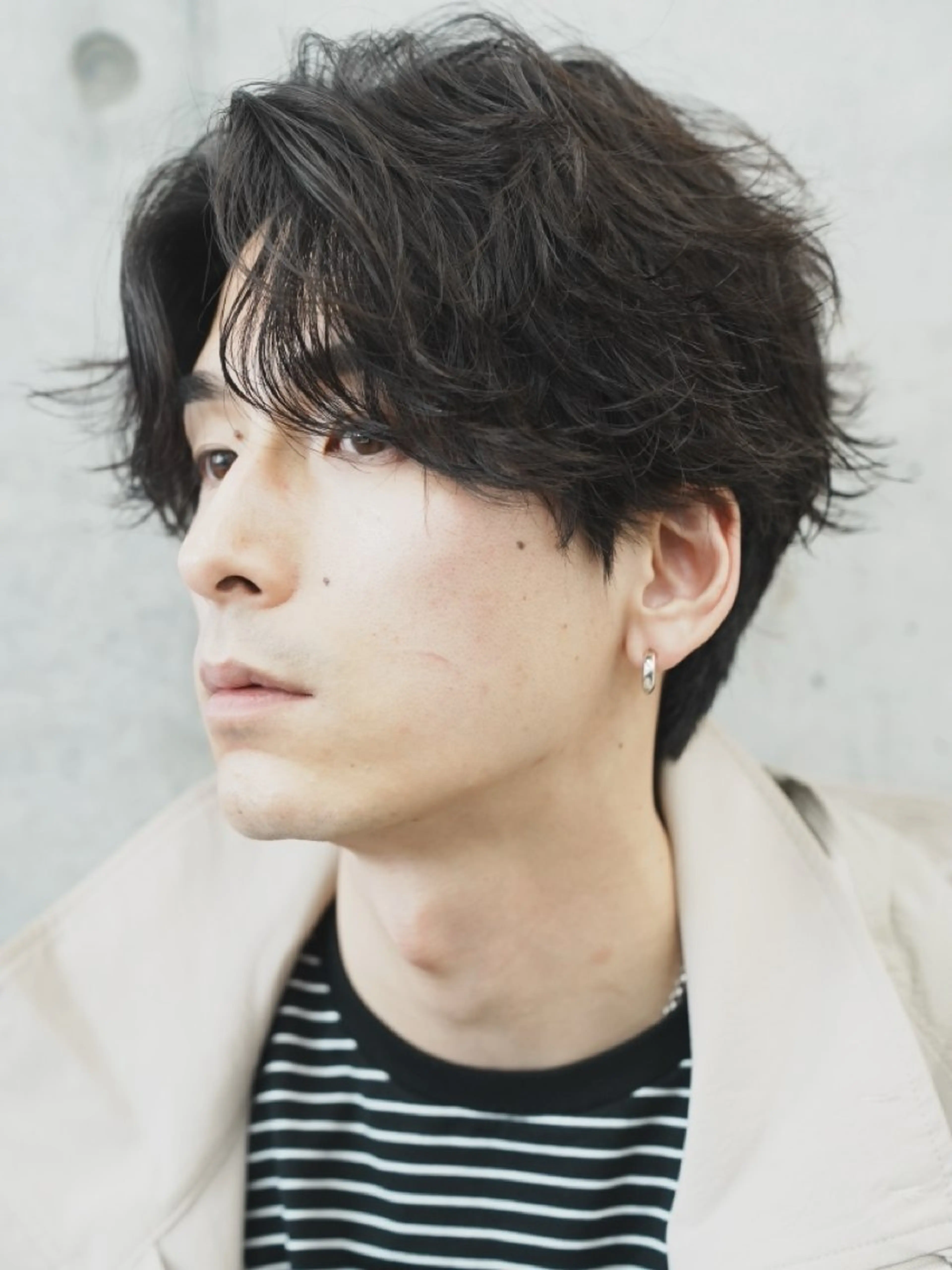 ショート パーマ メンズ フェザーパーマ メンズパーマ カット パーマ トリートメント fifth大分所属・fifth 安藤海哉のヘアスタイル