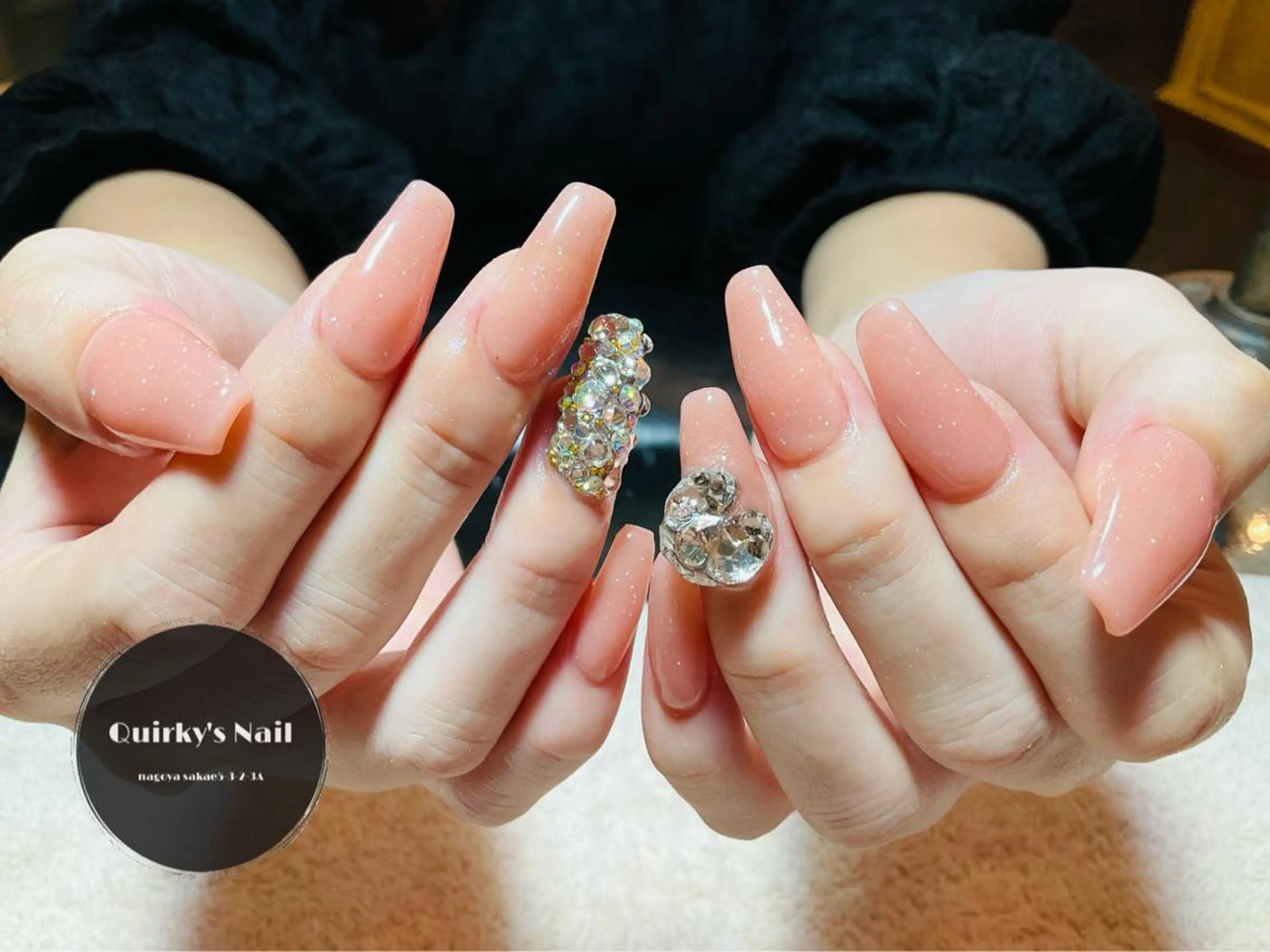 ネイル アートネイル ピンク ピンクベージュ スカルプネイル Quirky's Nail【栄店】のネイルデザイン