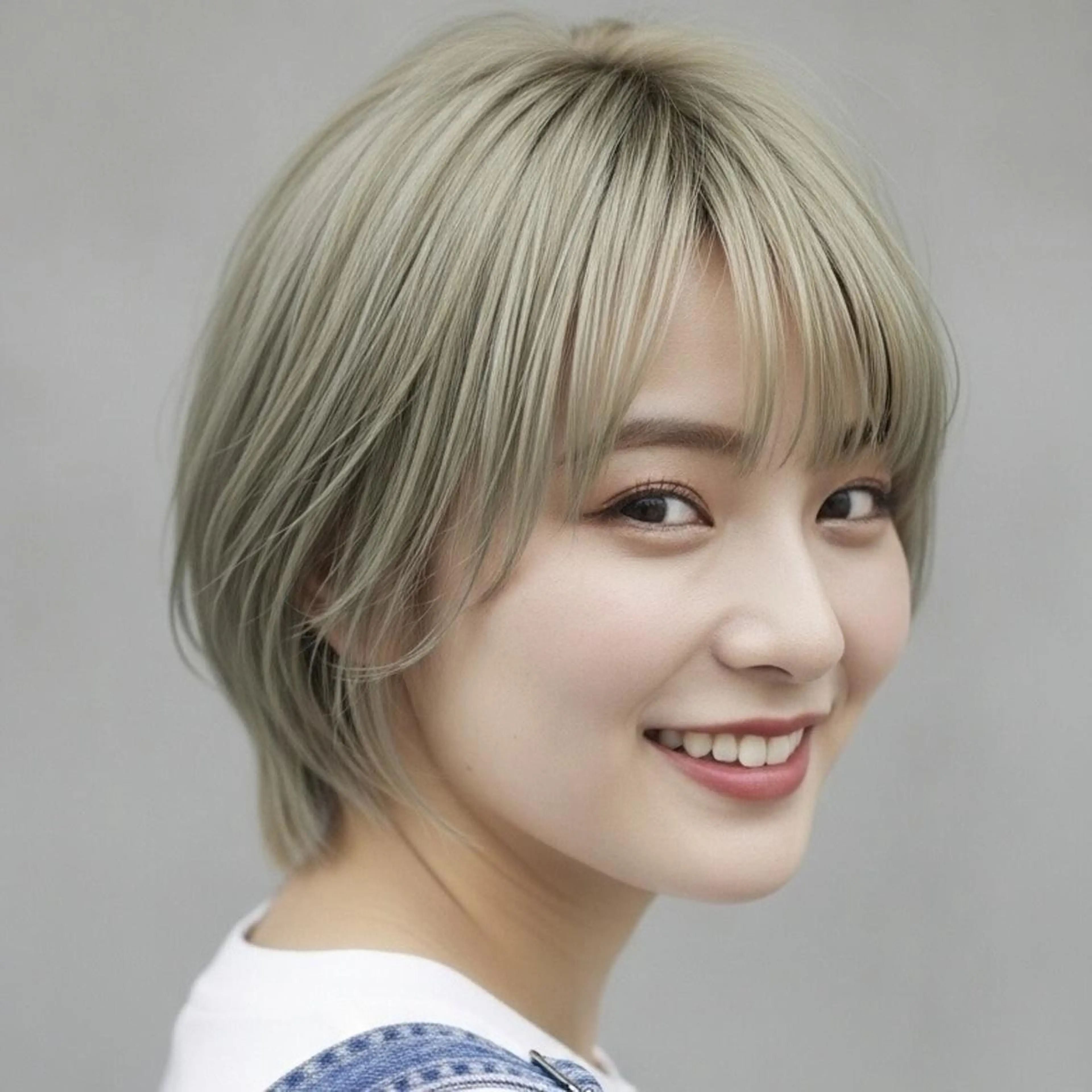 ショート カラー ベージュカラー ブリーチ 透明感カラー グレージュ ハイトーンカラー カット ヘアカラー トリートメント Halo/長居美容室 ショート/ROKIのヘアスタイル
