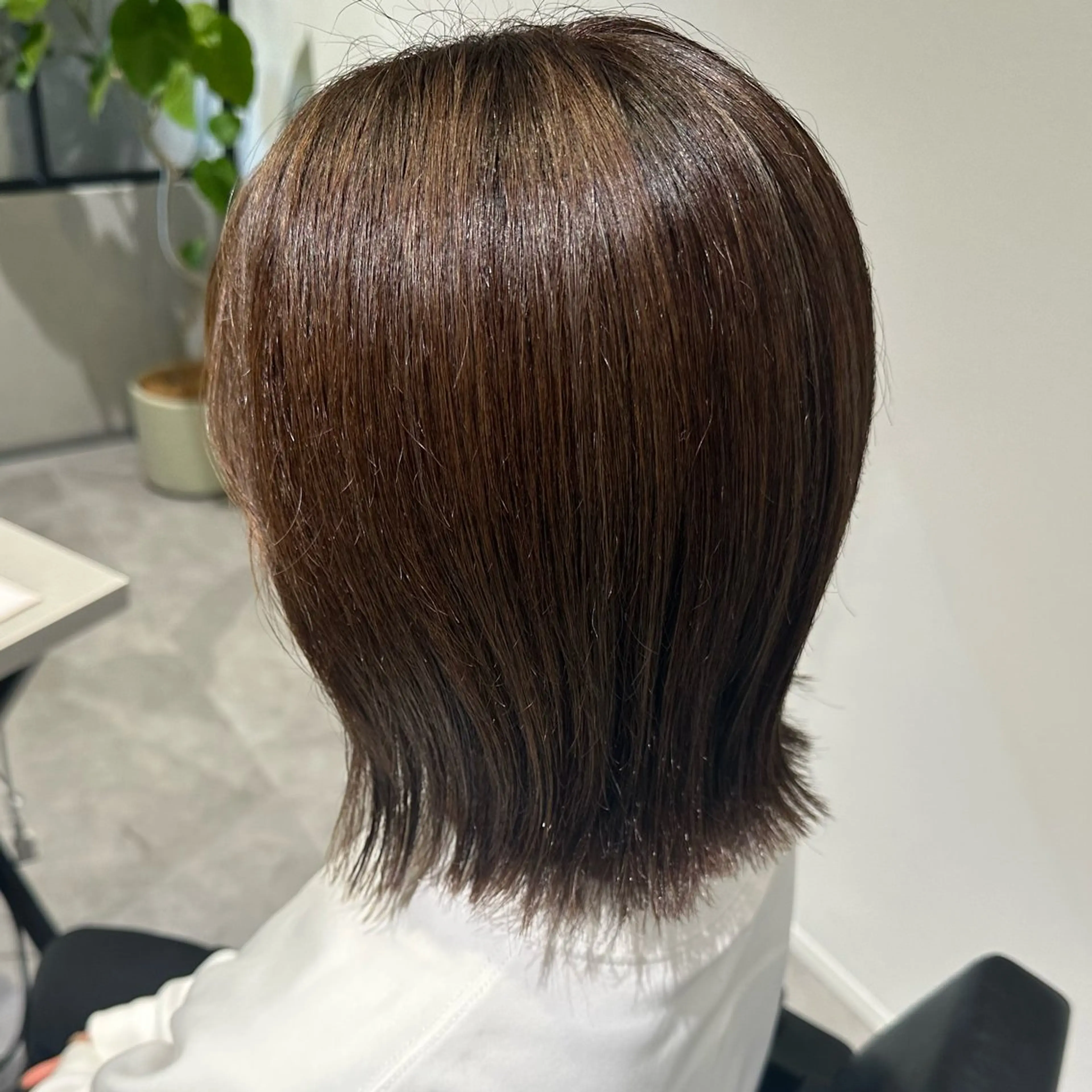 ミディアム カラー くせ毛 トリートメント カット ヘアカラー トリートメント 岩本みるか/ 暖色カラー/ベージュのヘアスタイル