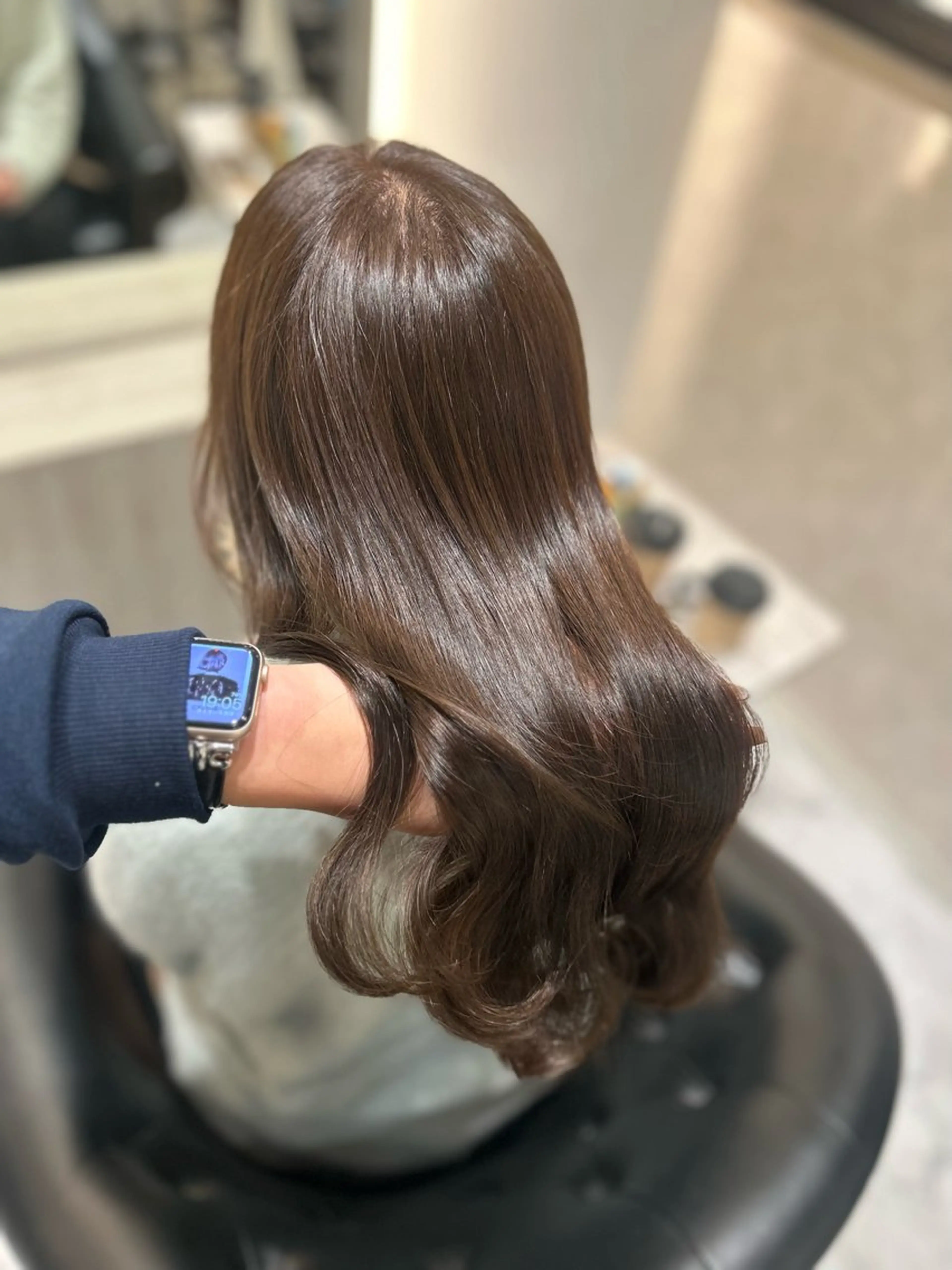 セミロング カラー カット ヘアカラー トリートメント &chaLme   心斎橋所属・emi/髪質改善/ 韓国風/艶カラーのヘアスタイル