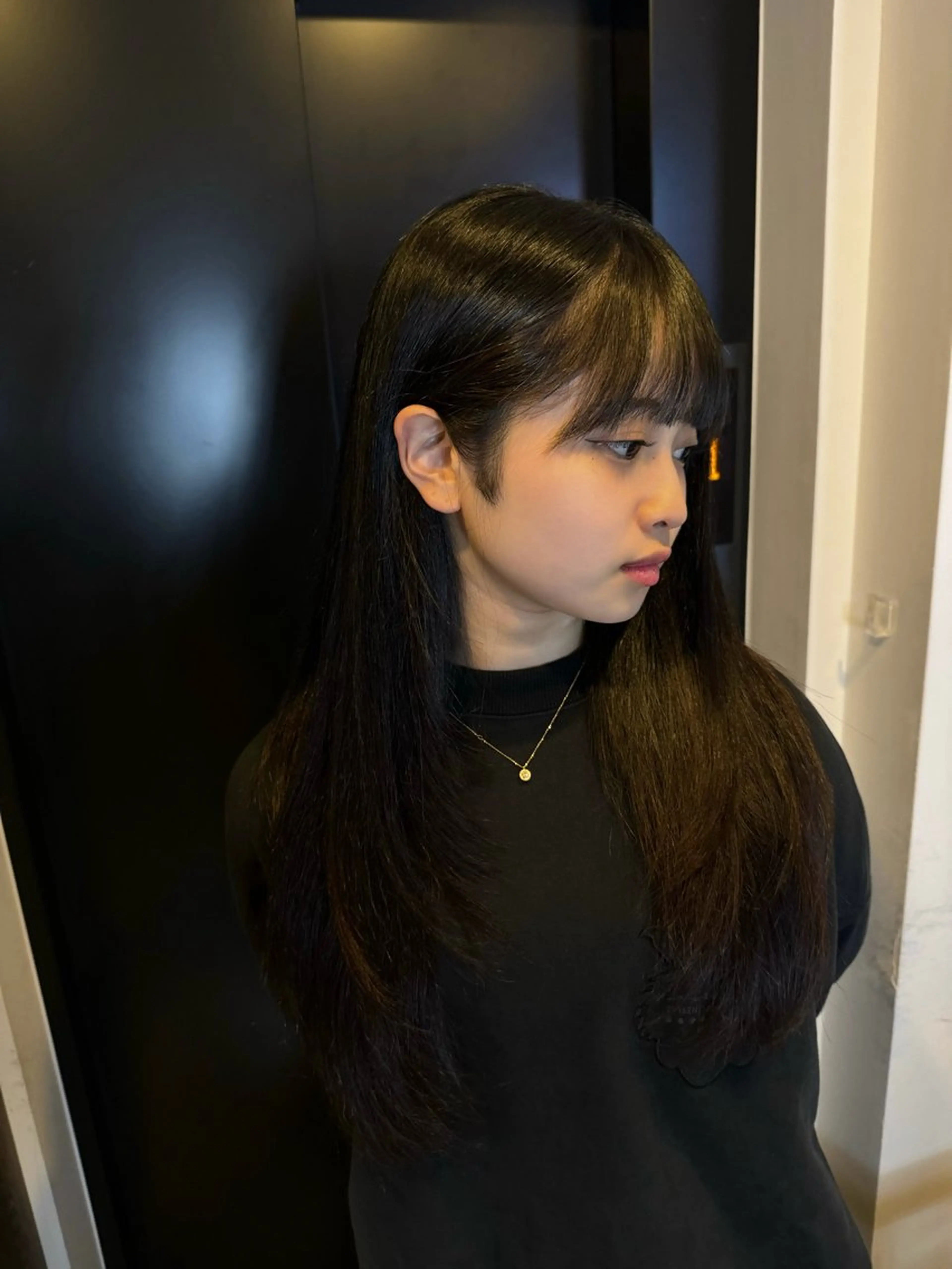 ロング カラー パーマ ロングレイヤー 黒髪 髪質改善 レイヤーカット ロング カット ヘアカラー 縮毛矯正 トリートメント Bonheur銀座 /前田 栞九郎のヘアスタイル