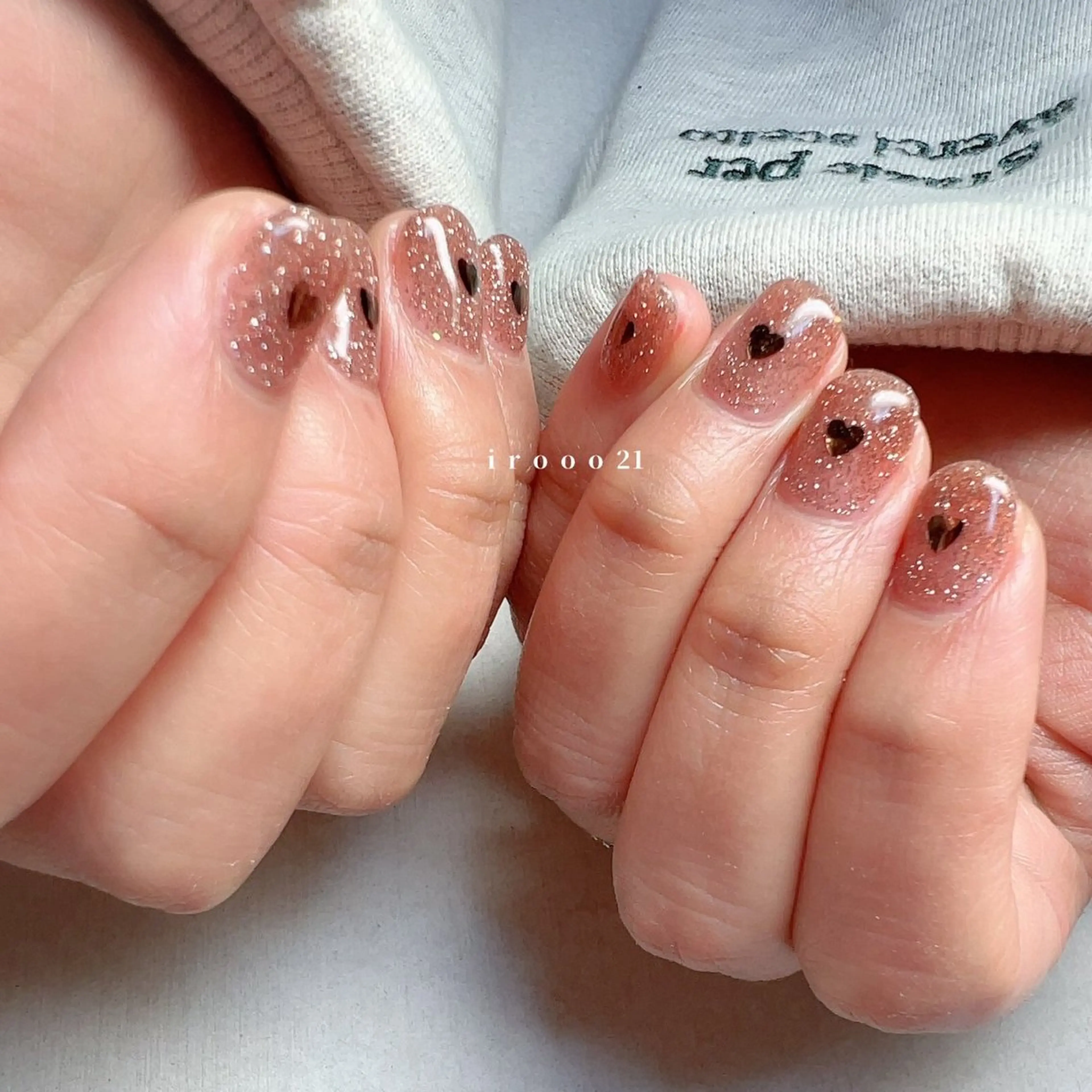 ネイル フラッシュネイル ハート 氷ネイル・うるうるネイル キラキラネイル 韓国ネイル ハンドネイル irooo 21のネイルデザイン