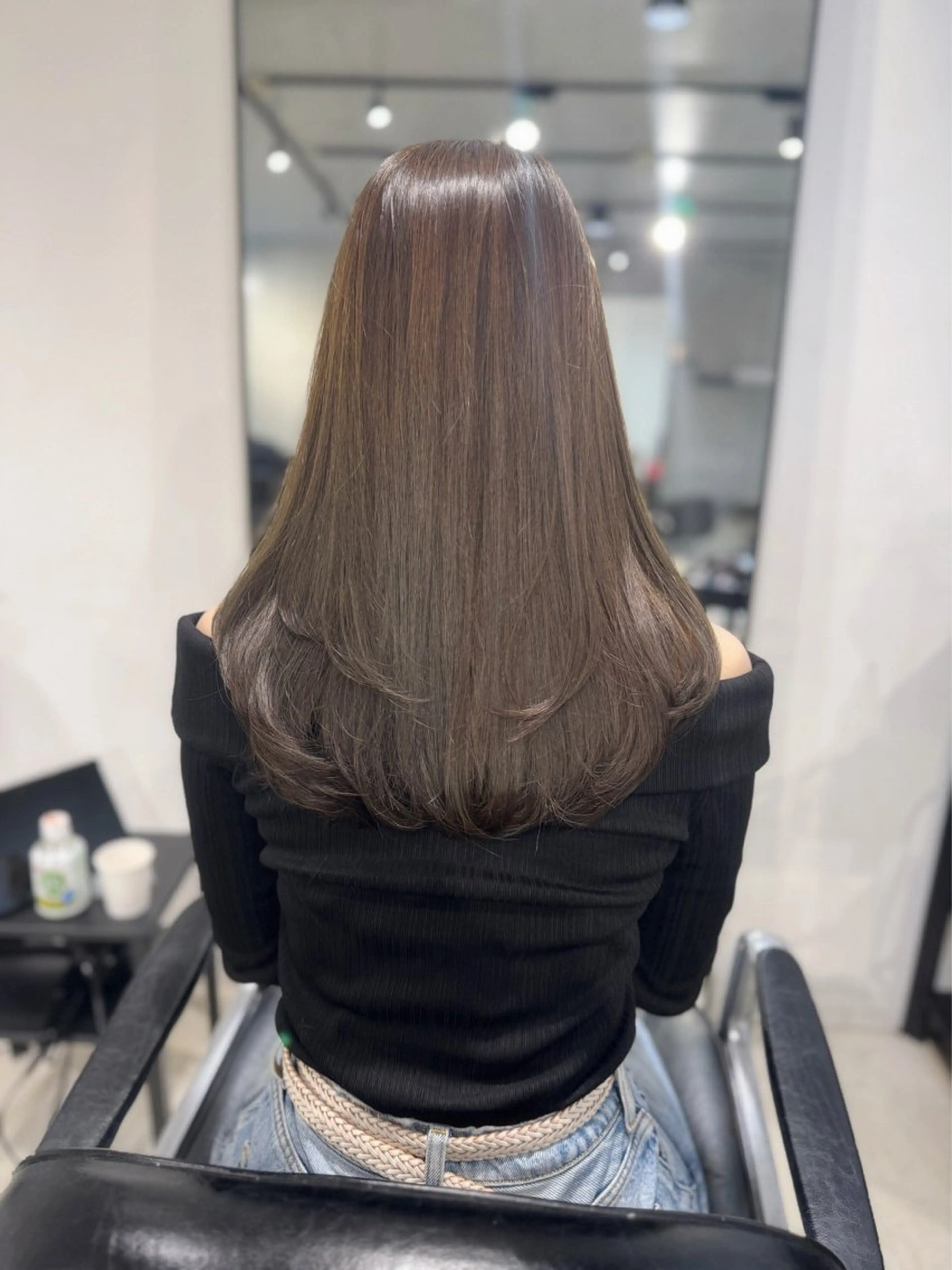 セミロング カラー パーマ ヘアアレンジ カット ヘアカラー トリートメント ヘアセット 透明感/オリーブ/ グレージュ/YUKAのヘアスタイル