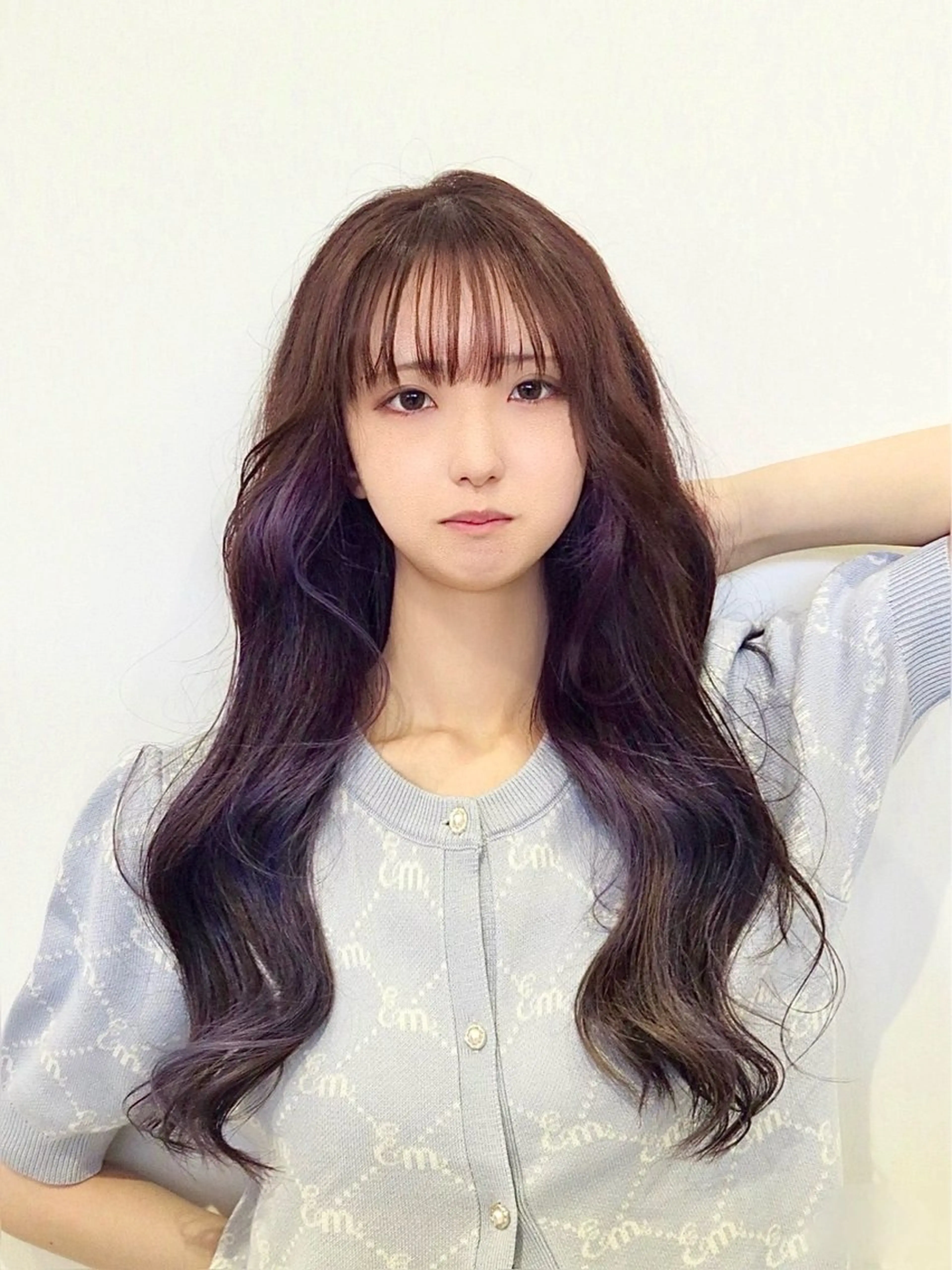 ロング カラー インナーカラー ラベンダーカラー ヘアカラー 佐藤悠生/ メンズカット．パーマのヘアスタイル