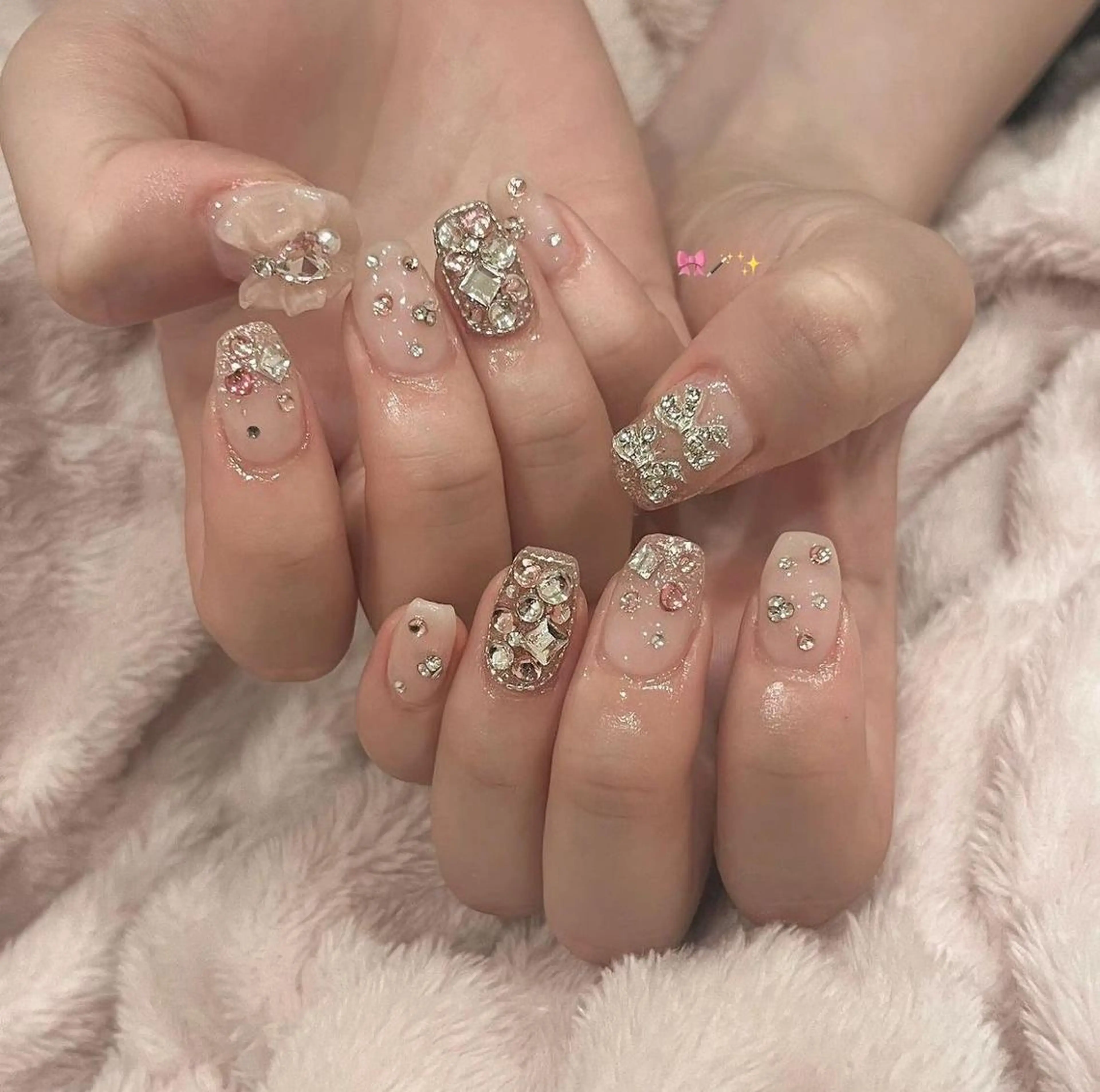 ネイル フレンチネイル ハート 韓国ネイル レース オフィスネイル ボニー Coco nailのネイルデザイン