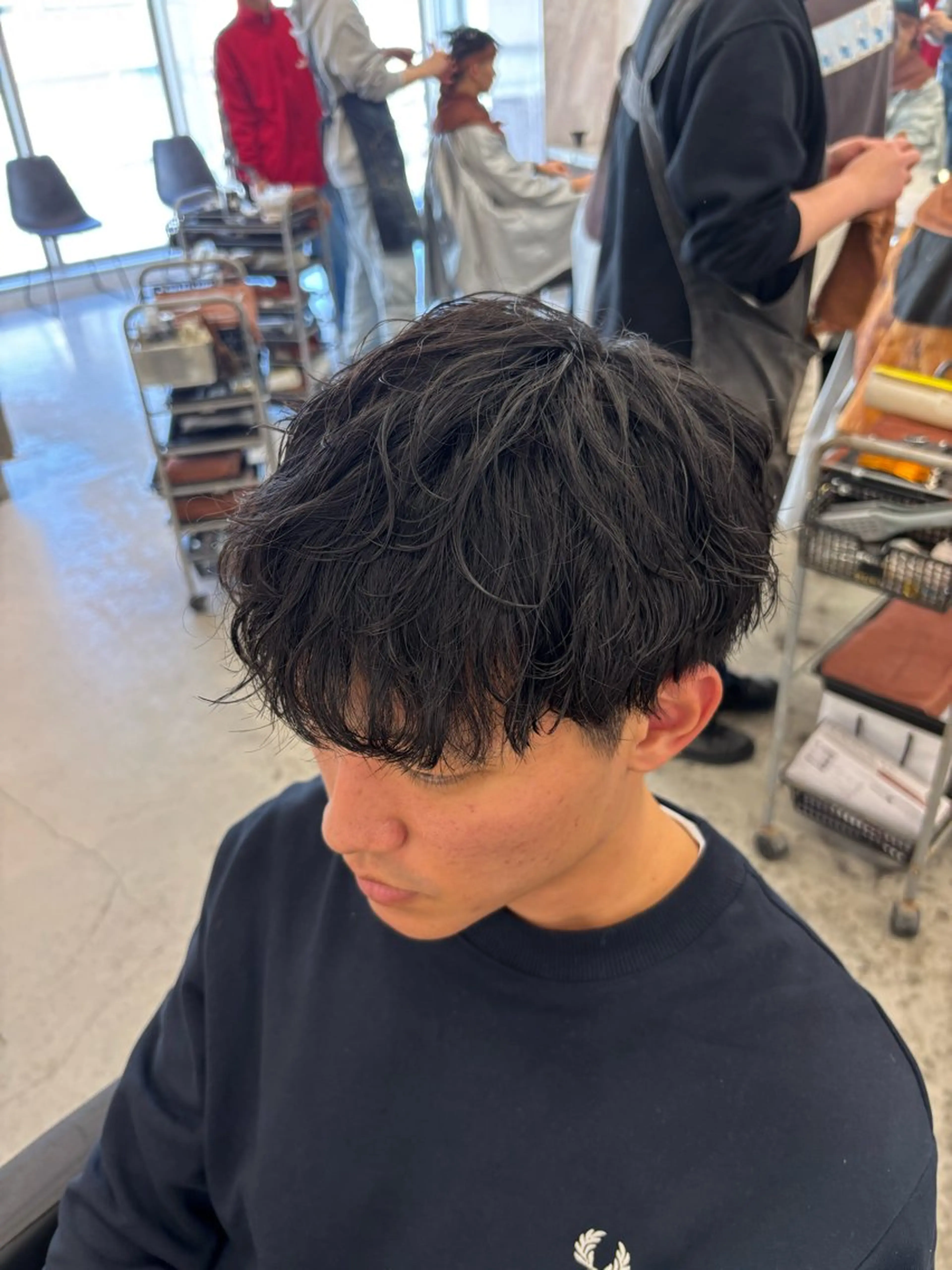 パーマ メンズ カット パーマ ブリーチ＆波巻パーマ /飯牟田/GEAR.のヘアスタイル