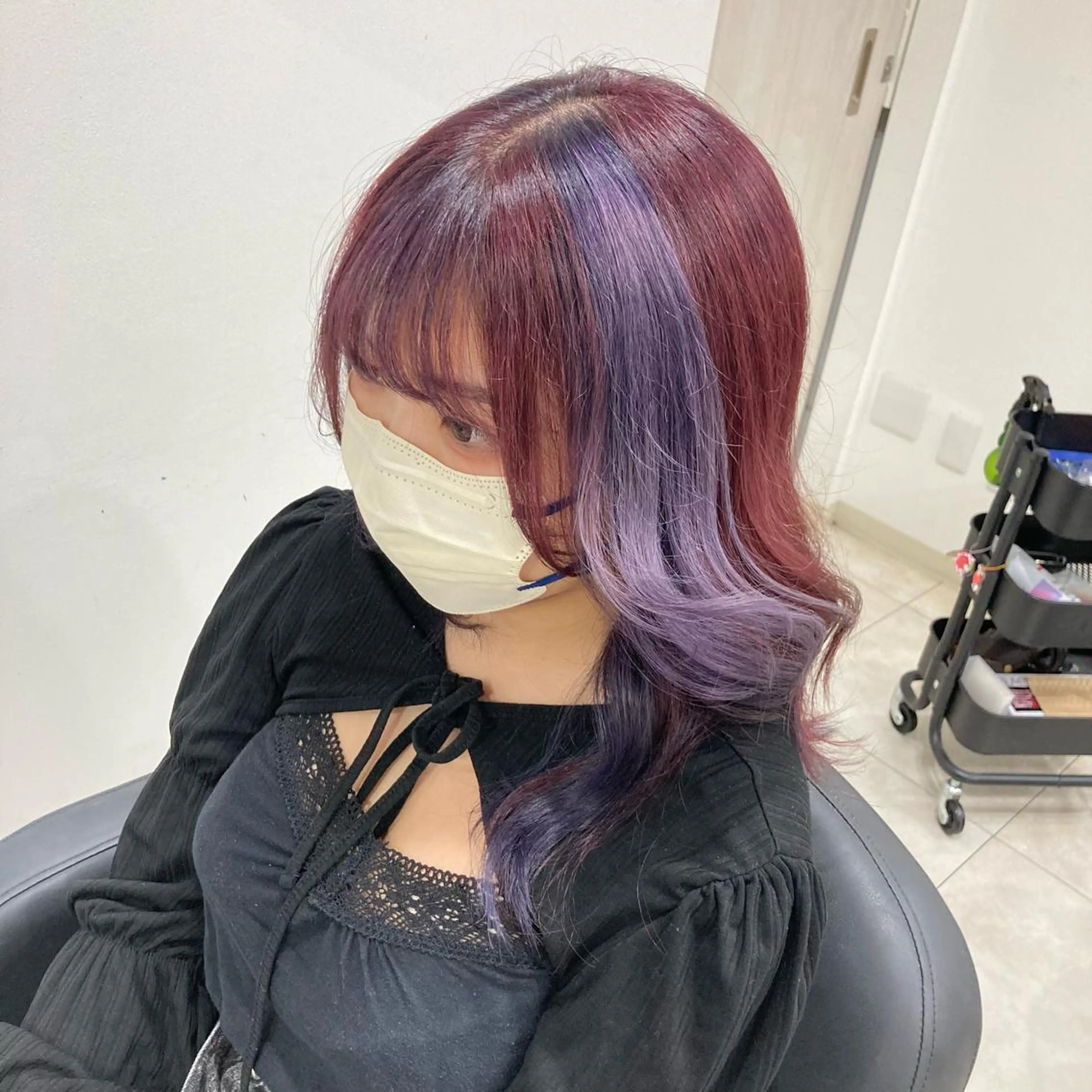 ロング カラー ブリーチ デザインカラー ヘアカラー ピンクカラー🎀 米津 美佑のマツエク・マツパデザイン