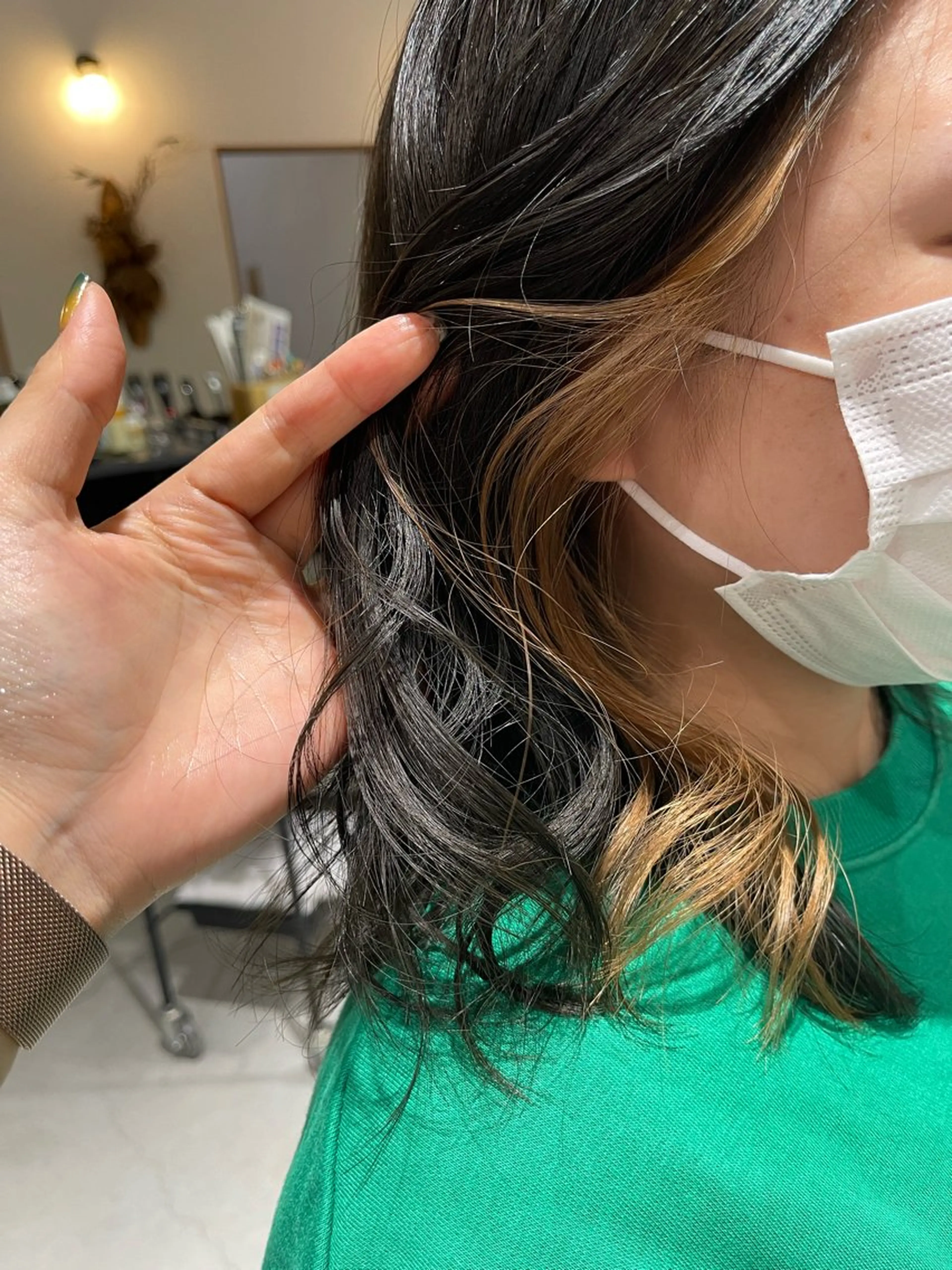 ミディアム カラー インナーカラー 外ハネヘア Haruna ‪✂︎‬のヘアスタイル