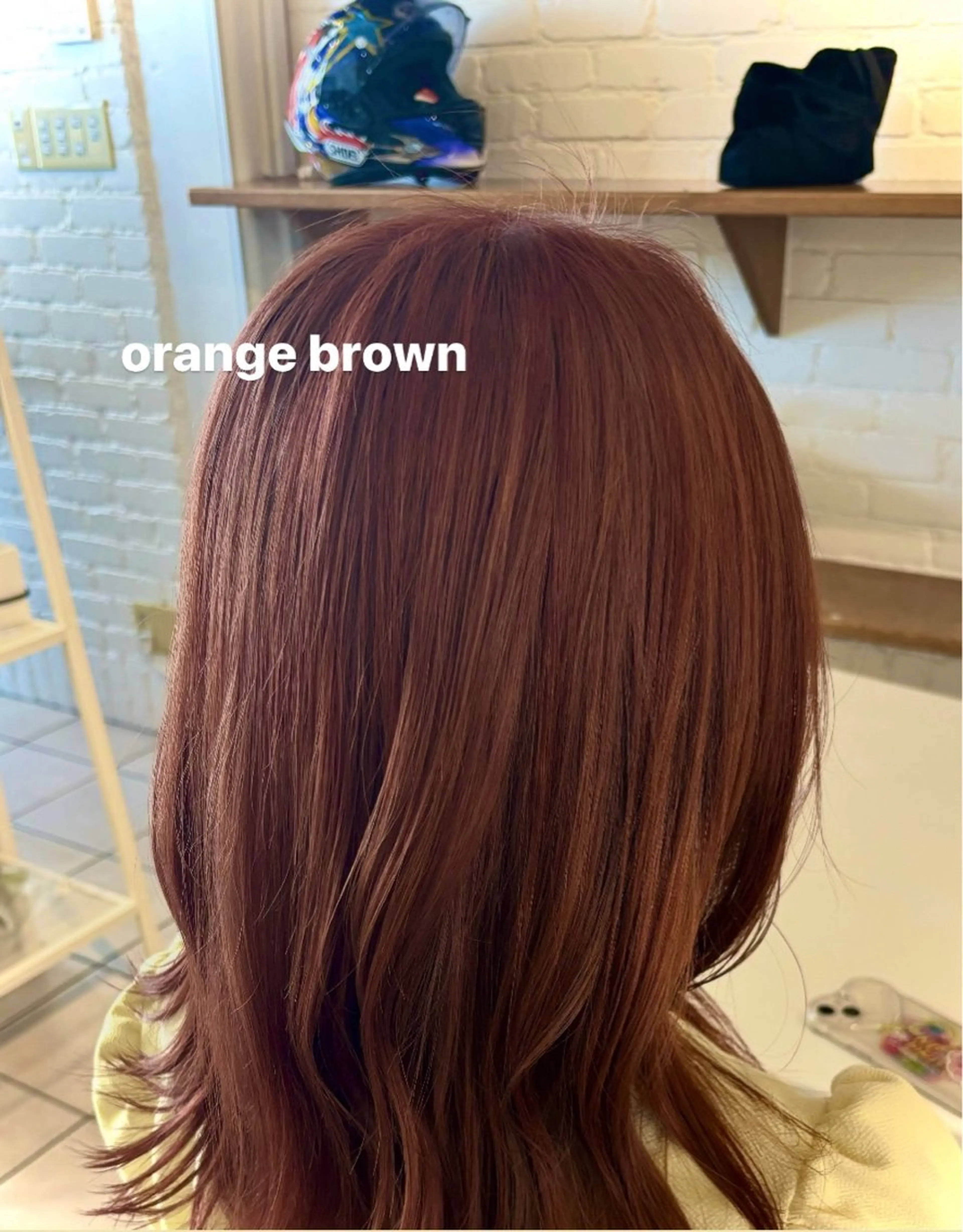 ミディアム カラー ブラウンカラー オレンジ オレンジブラウン vancouncil春日井所属・山岡 春のヘアスタイル