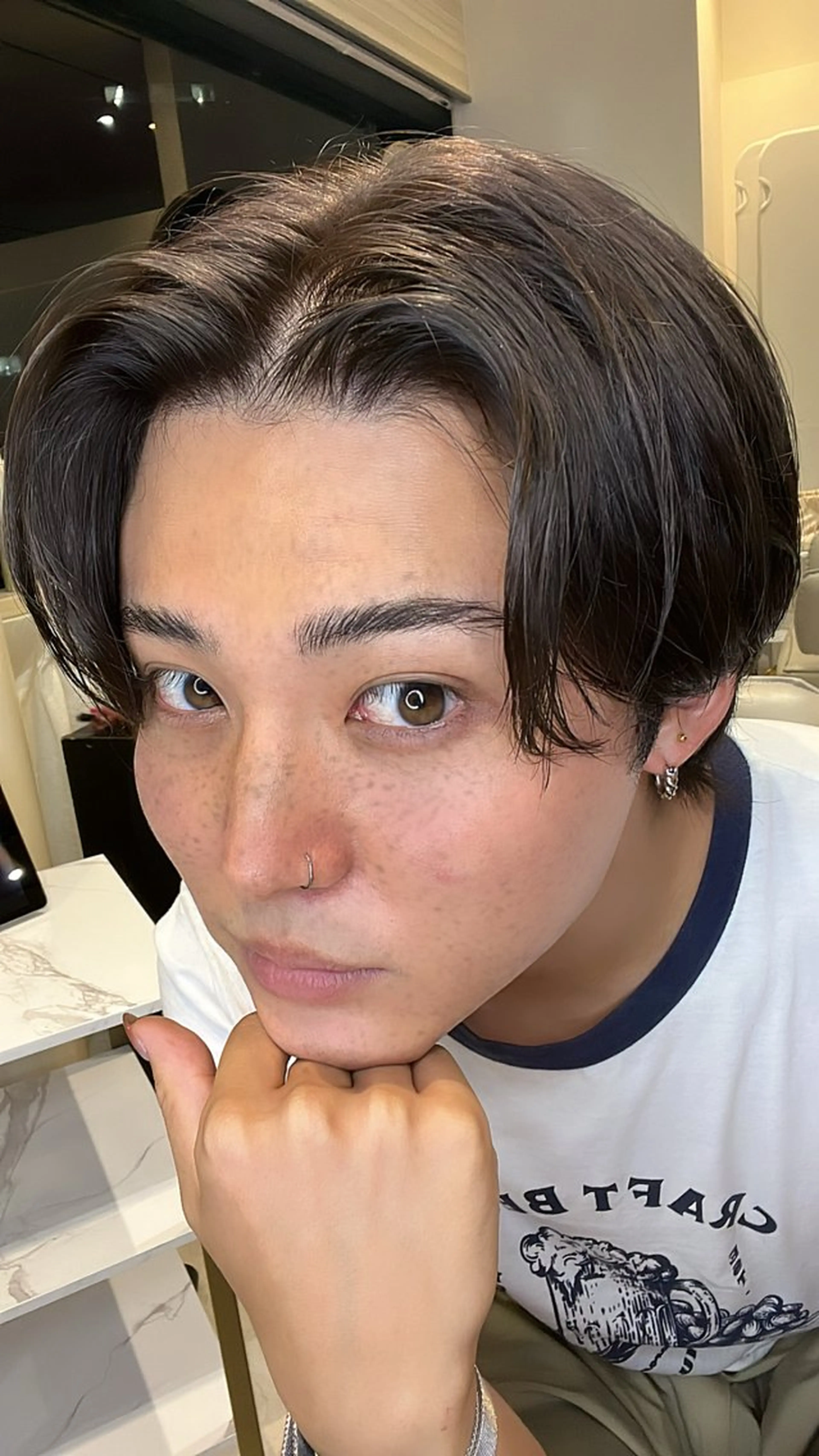 ショート メンズ 大阪ヘアカラー ブリーチmarinaのヘアスタイル