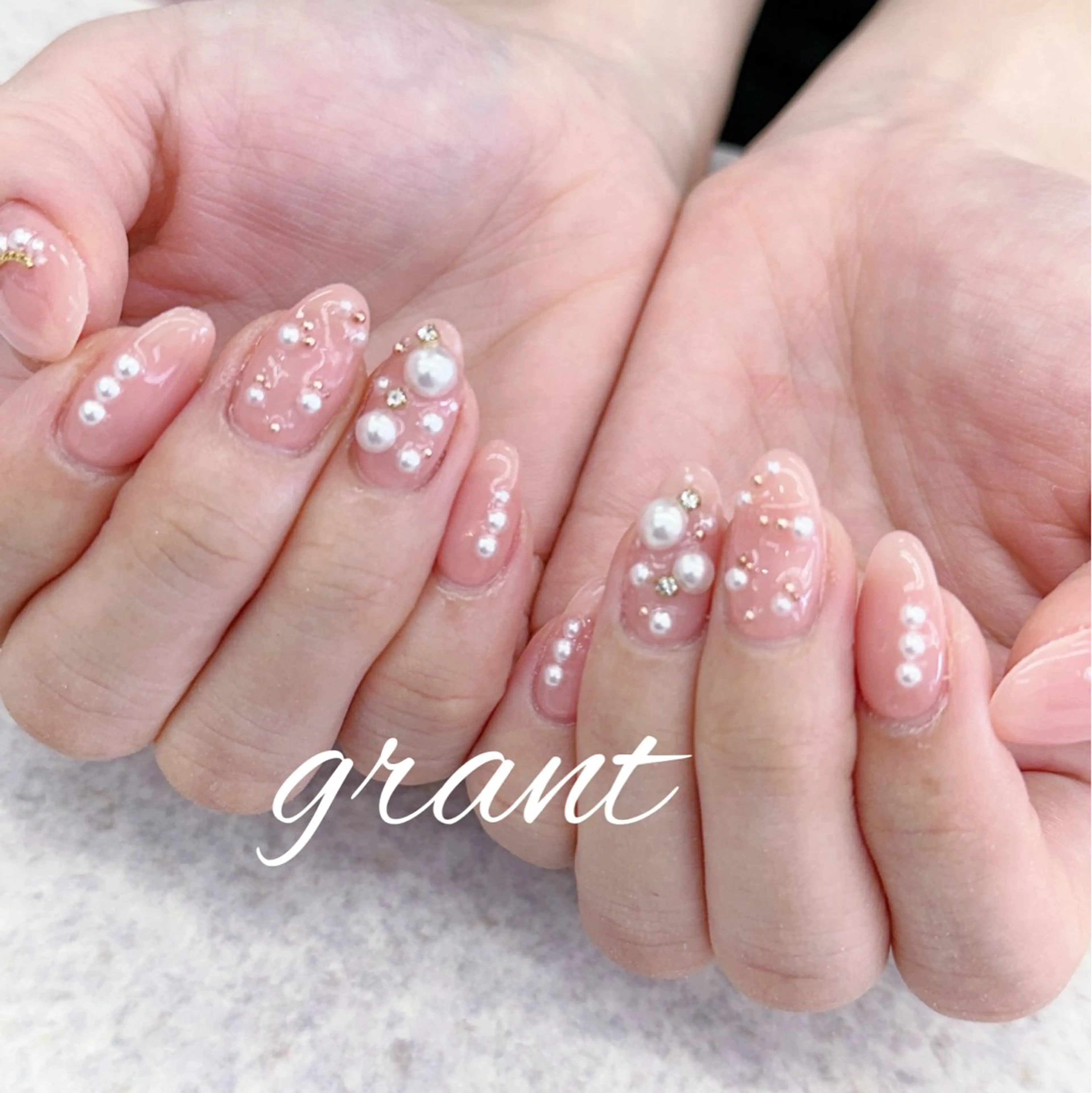 ネイル アートネイル ストーンネイル ハンドネイル nail salon grant所属・nailsalon grantのネイルデザイン