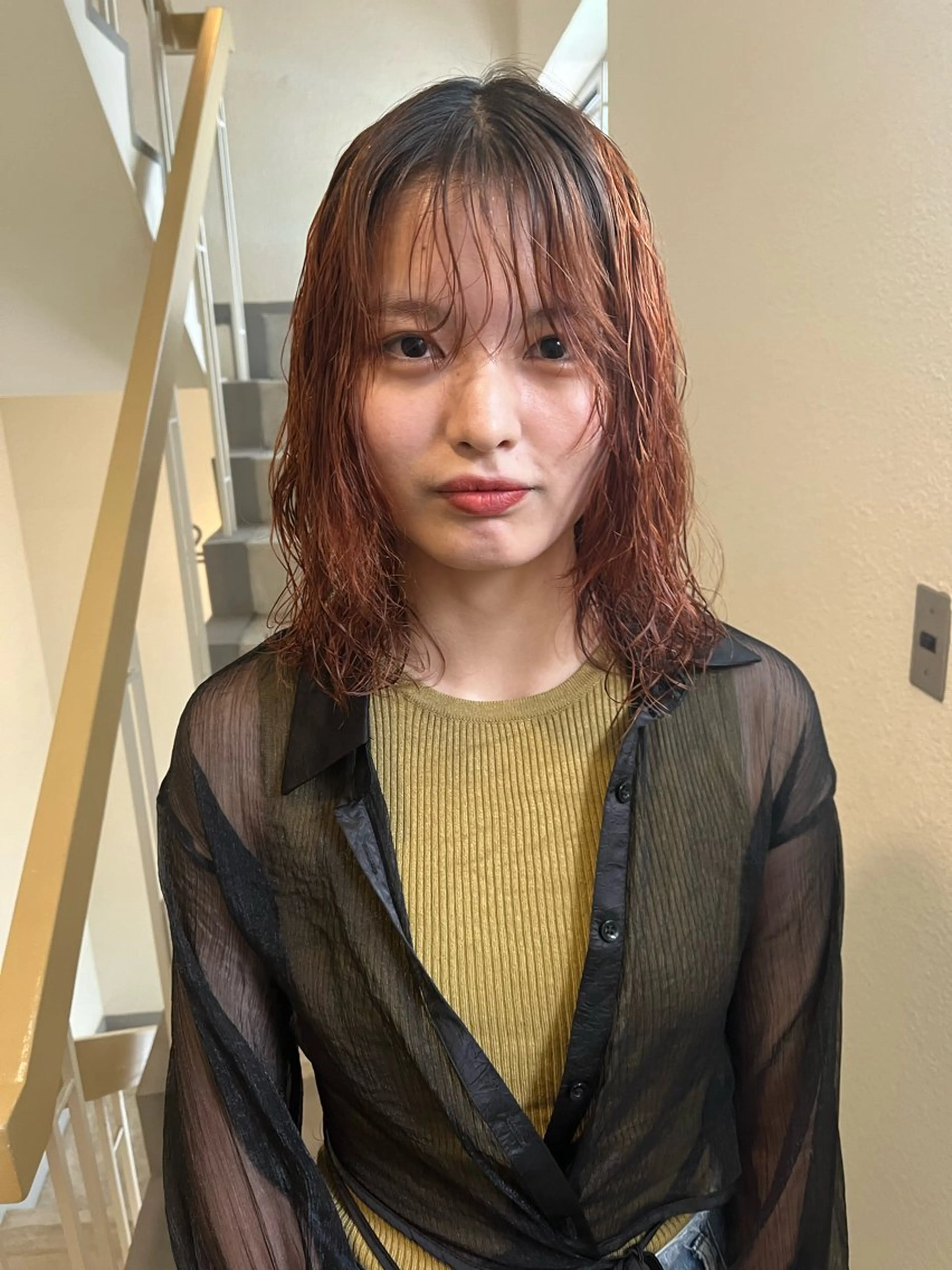 ミディアム カラー パーマ ヘアカラー パーマ トリートメント SIKI yuuna レイヤーカット🪽のヘアスタイル