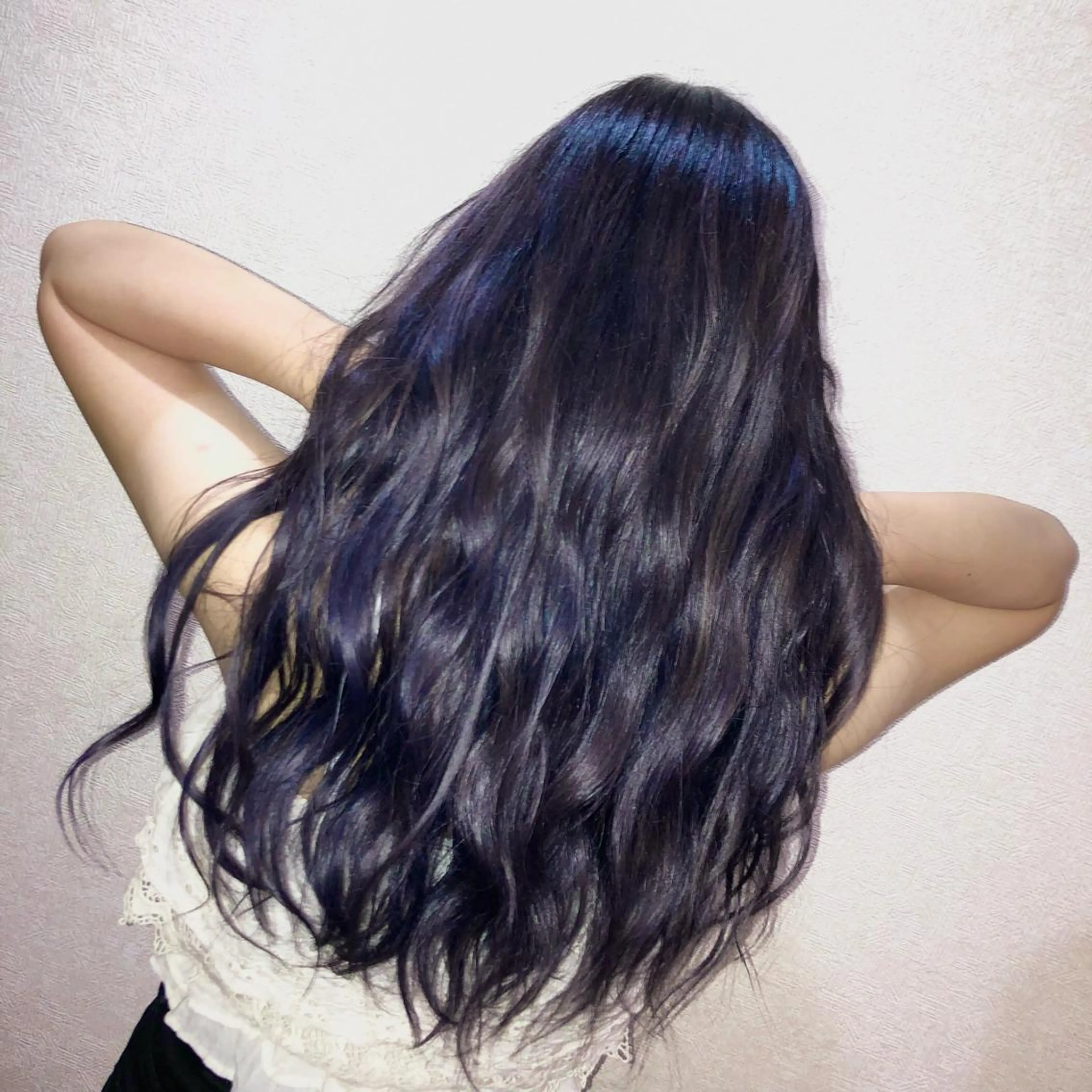 ロング カラー ヘアアレンジ ネイビーカラー バイオレットカラー サービス満足度 No1👑植田愛夕のヘアスタイル