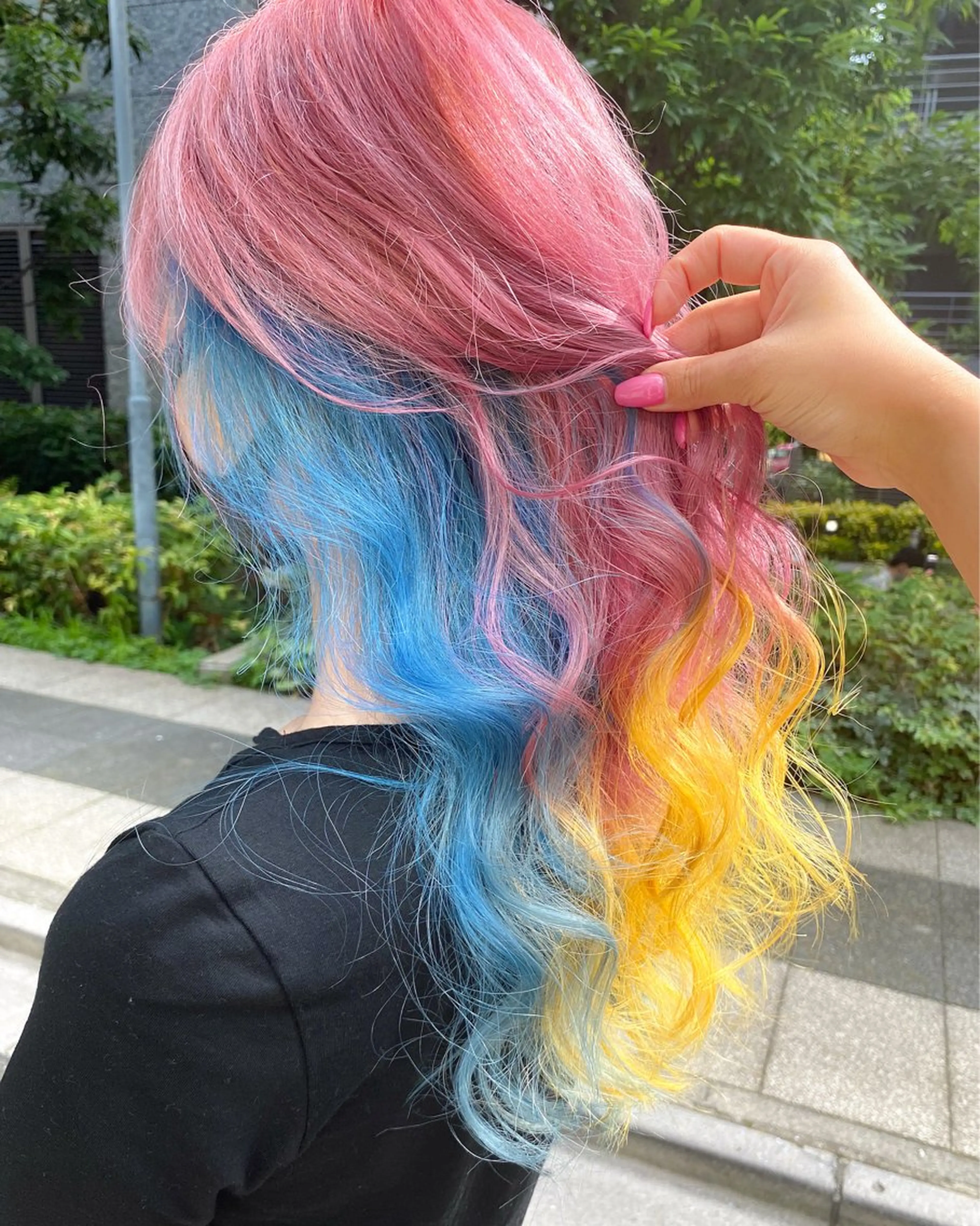 ロング カラー ミストバング ブリーチ デザインカラー  フェイスフレーミング ハイトーンカラー ヘアカラー Chérie所属・Chérie 渋谷/カラーサロンのヘアスタイル