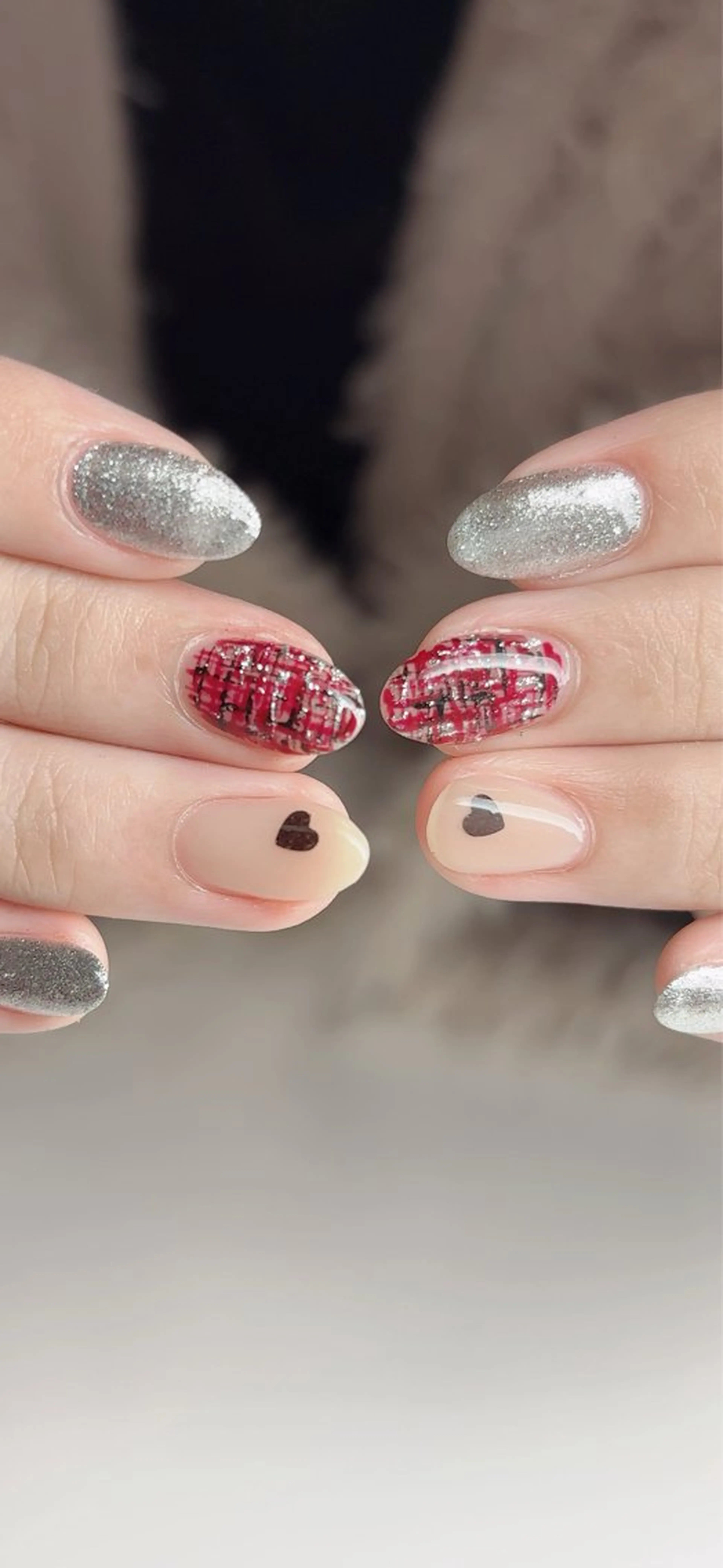 ネイル ハート 赤色 ハンドネイル JILL Honokaのネイルデザイン