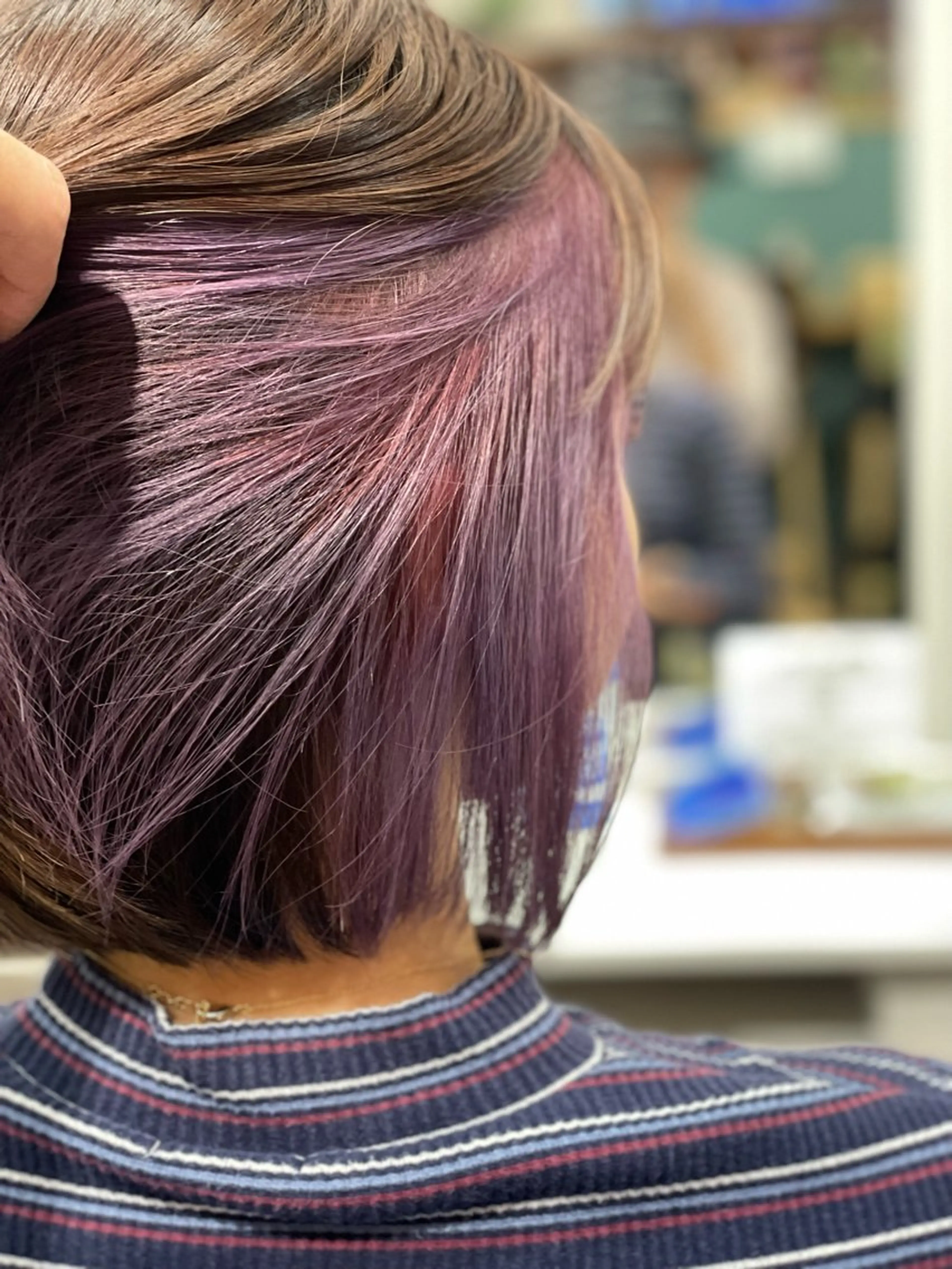 ミディアム カラー インナーカラー パープルカラー Snaly カラー特化ページのヘアスタイル