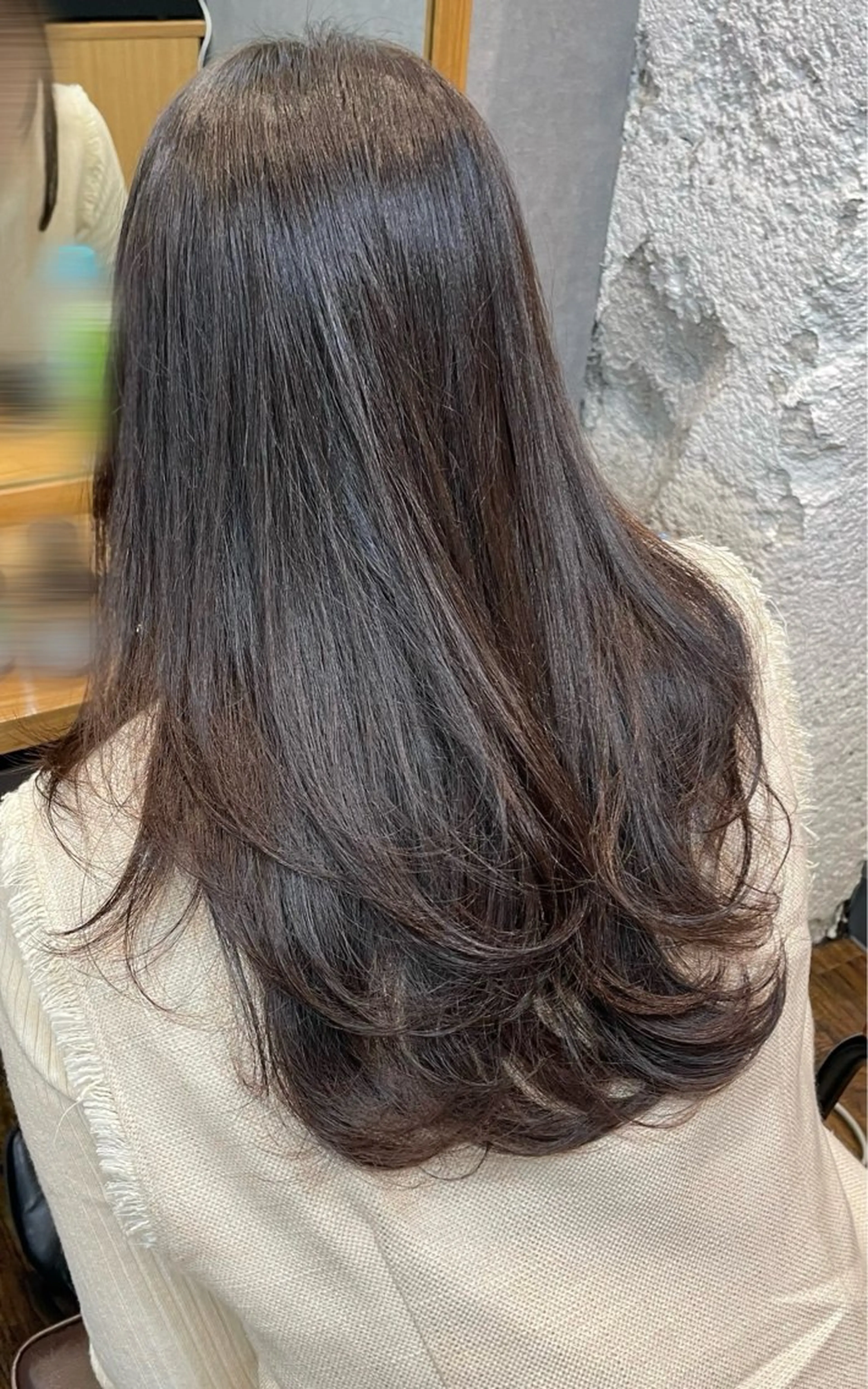 ロング カラー グレージュ レイヤーカット カット ヘアカラー パーマ 縮毛矯正 トリートメント ヘッドスパ ツヤ美髪💐 髪質改善/高山愛来のヘアスタイル