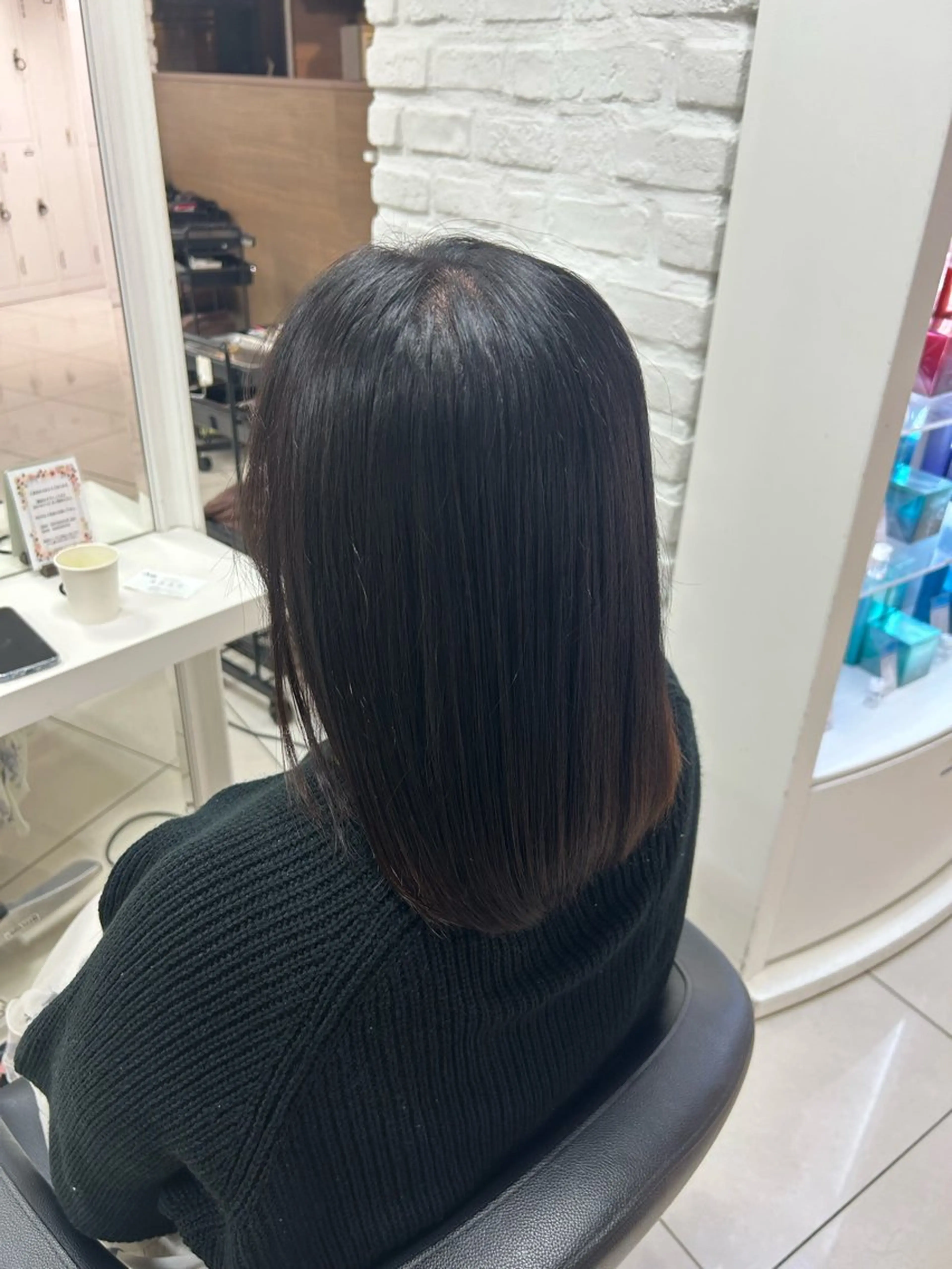 セミロング 【メンズ縮毛矯正/ 艶カラー】美涼🎀のヘアスタイル