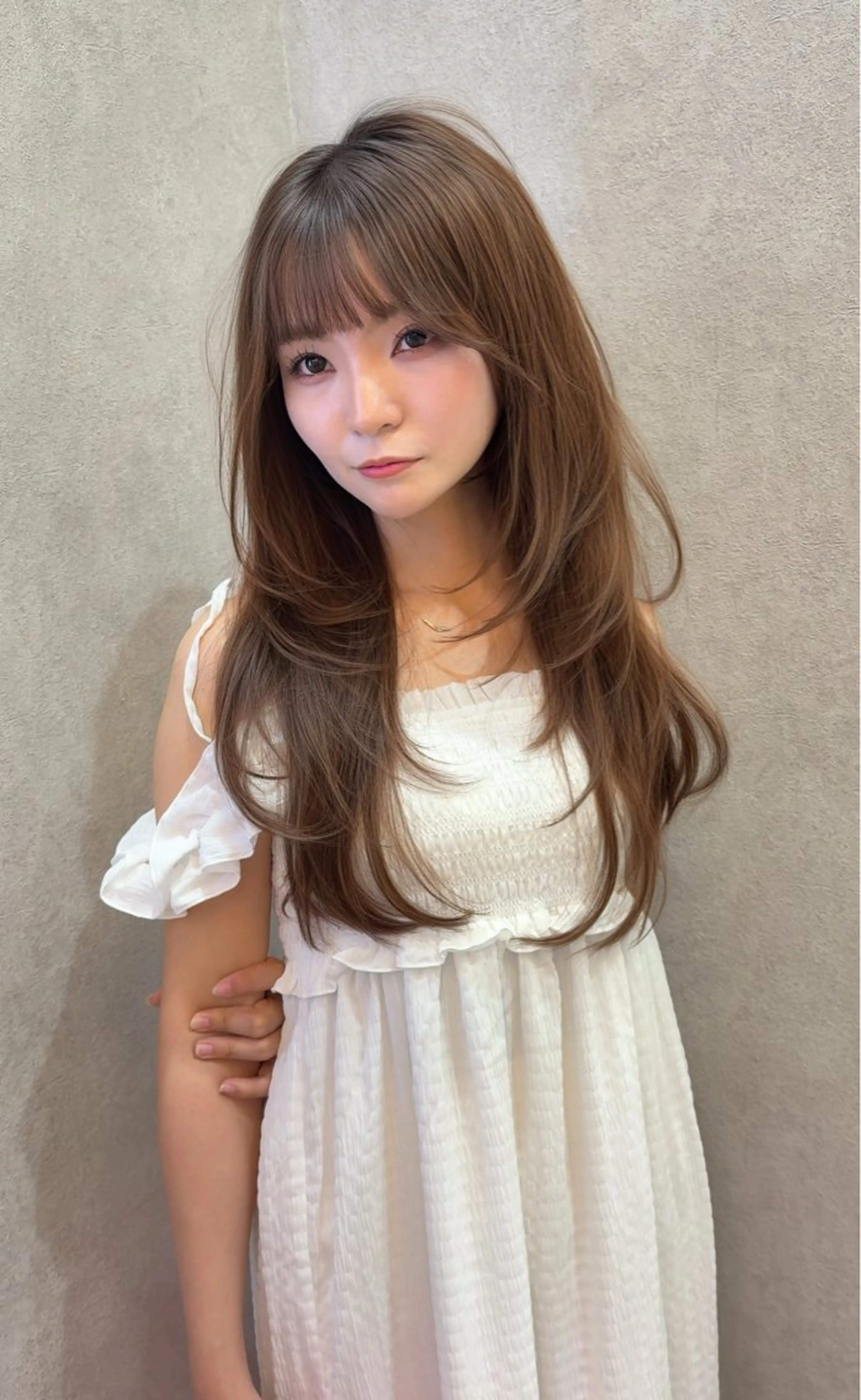 ロング カラー カット ヘアカラー ケアブリーチ 韓国レイヤーKYONのヘアスタイル
