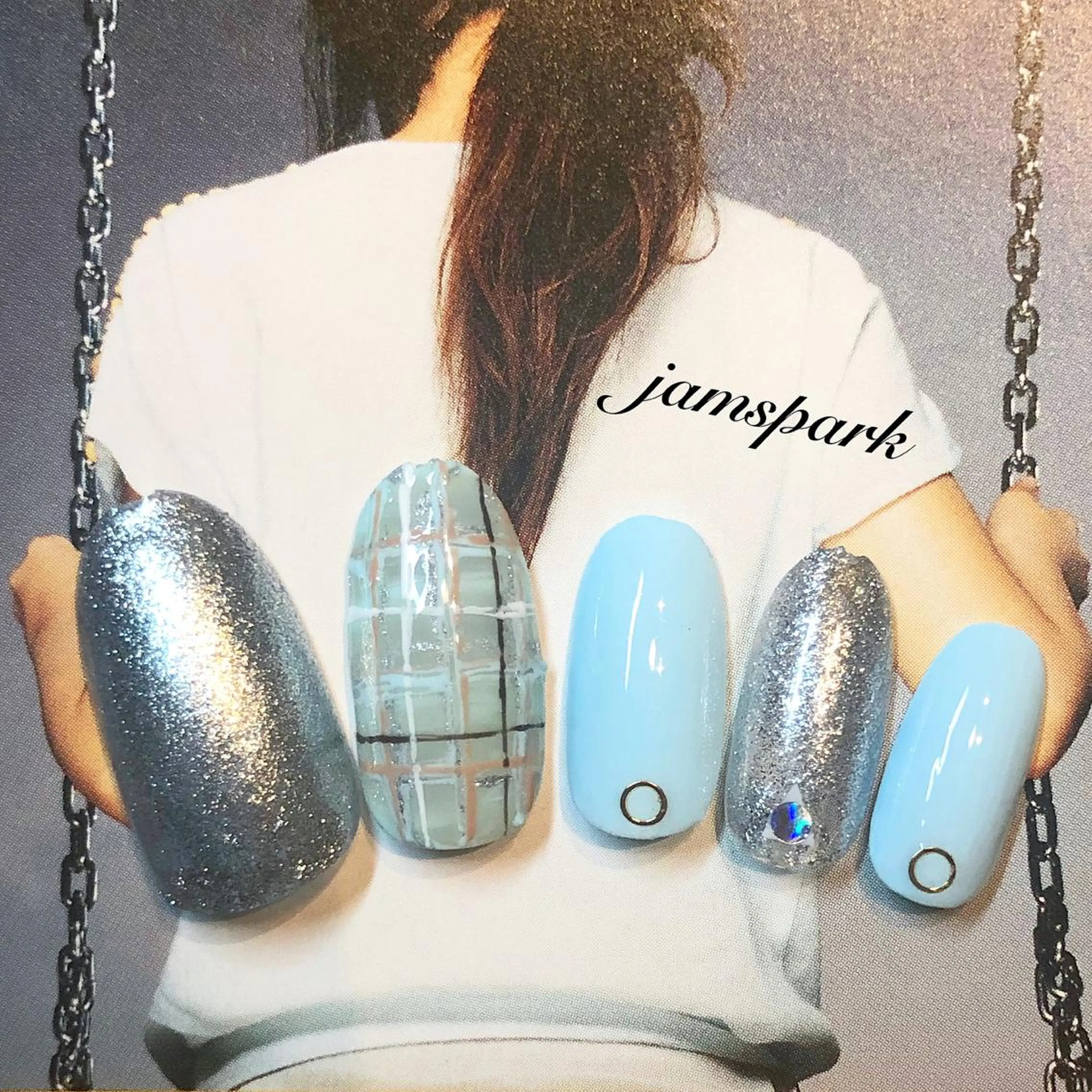ネイル シルバー jamspark ✨のネイルデザイン