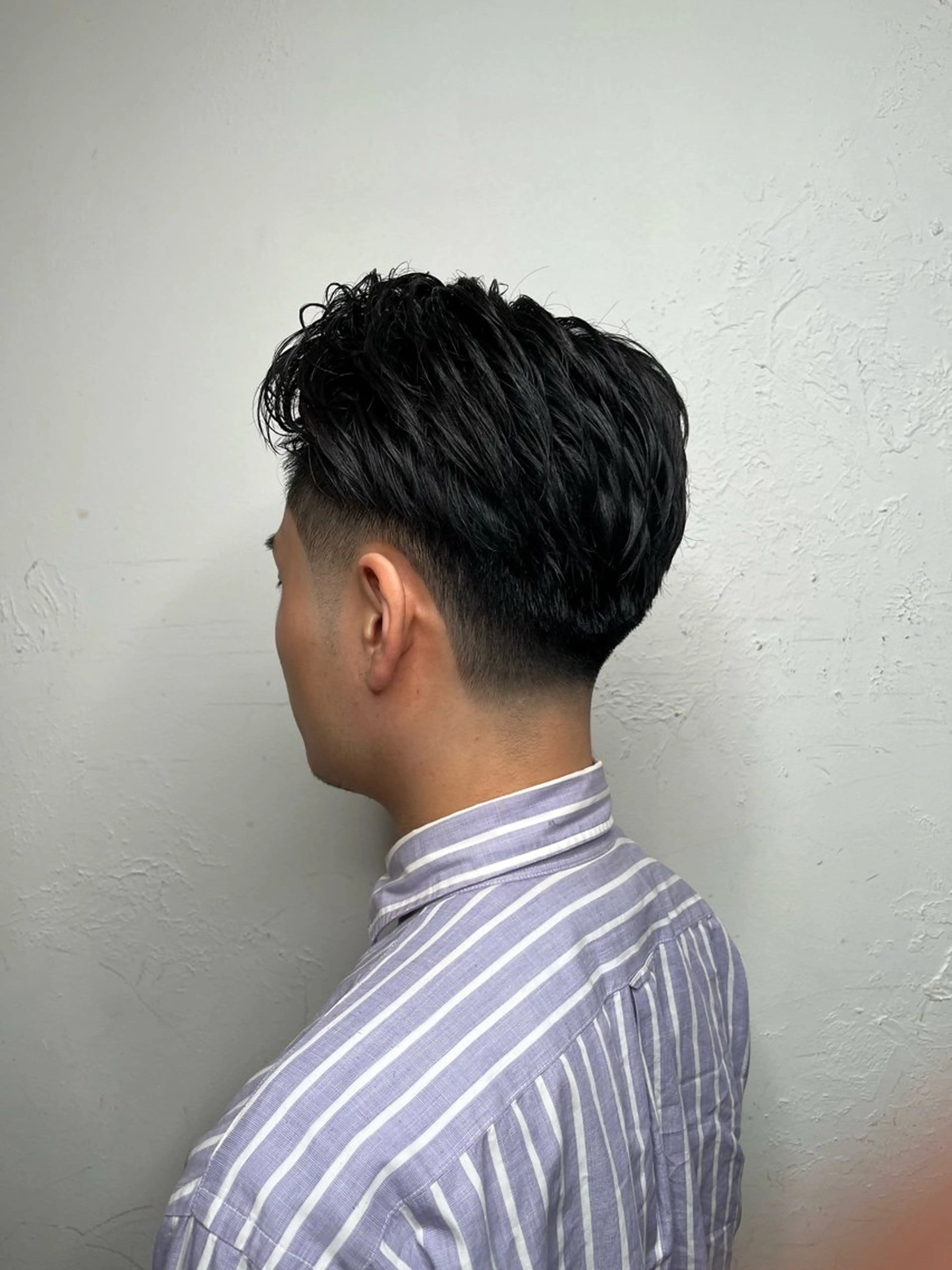 ショート メンズ センターパート ダウンパーマ フェードカット メンズハイライト メンズパーマ カット トリートメント 💈メンズ特化💈 TASUKUのヘアスタイル