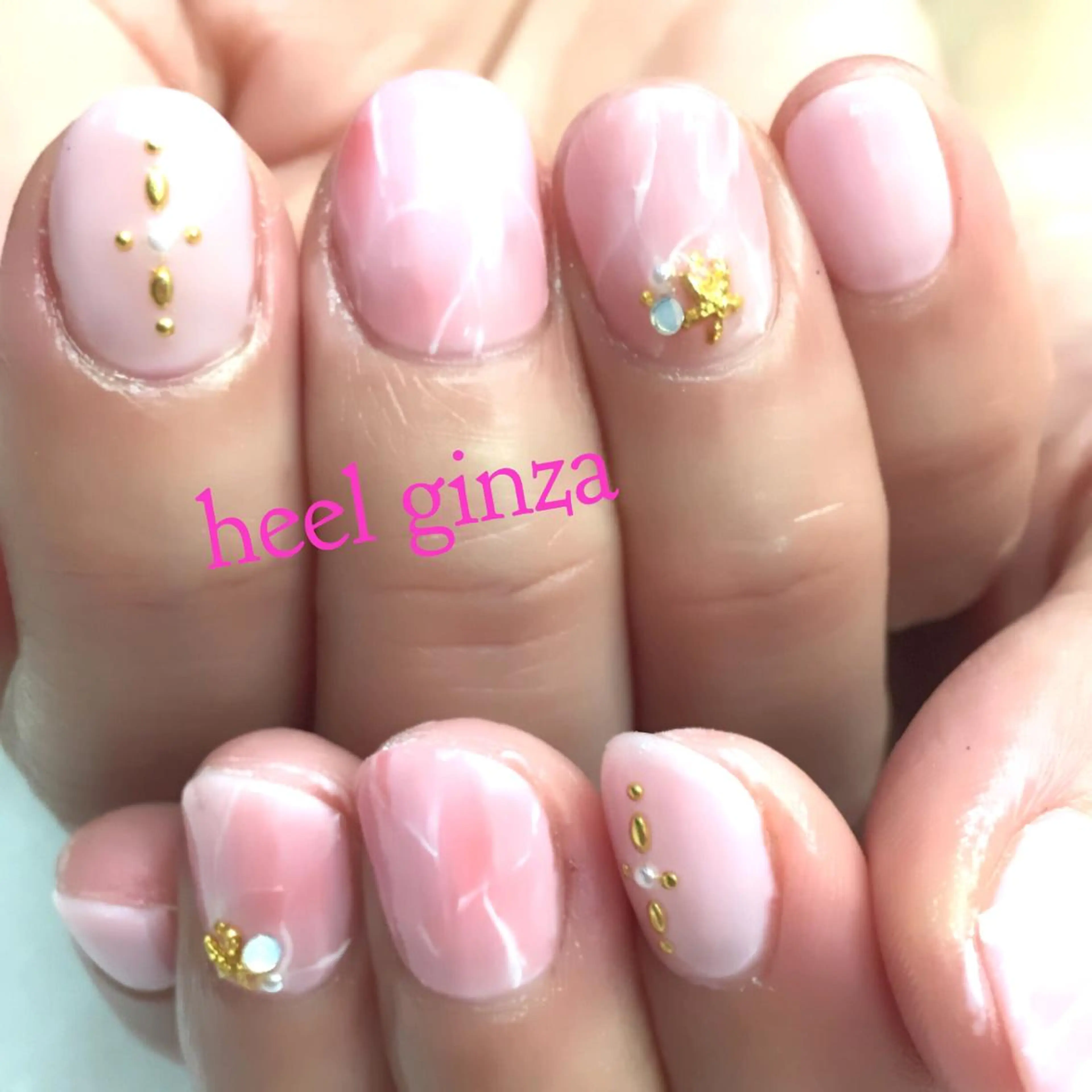 ネイル 大理石ネイル(マーブル) ショートネイル miel nailのネイルデザイン