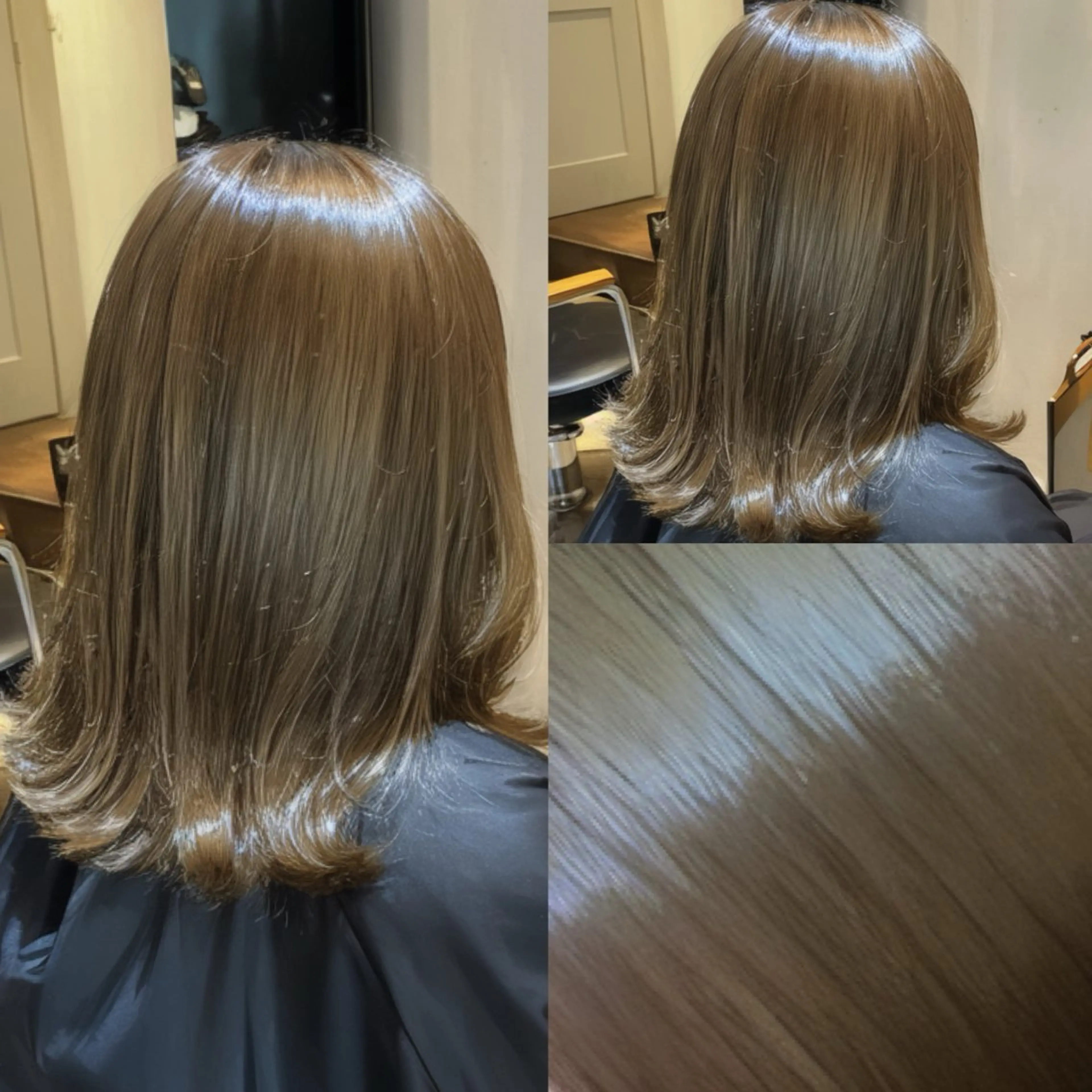 セミロング カラー 透明感カラー グレージュ オリーブカラー オリーブグレージュ オリーブグレー ヘアカラー トリートメント ラフィスヘアードープ所属・👑髪質改善Wカラー /グレージュ/アユカのヘアスタイル