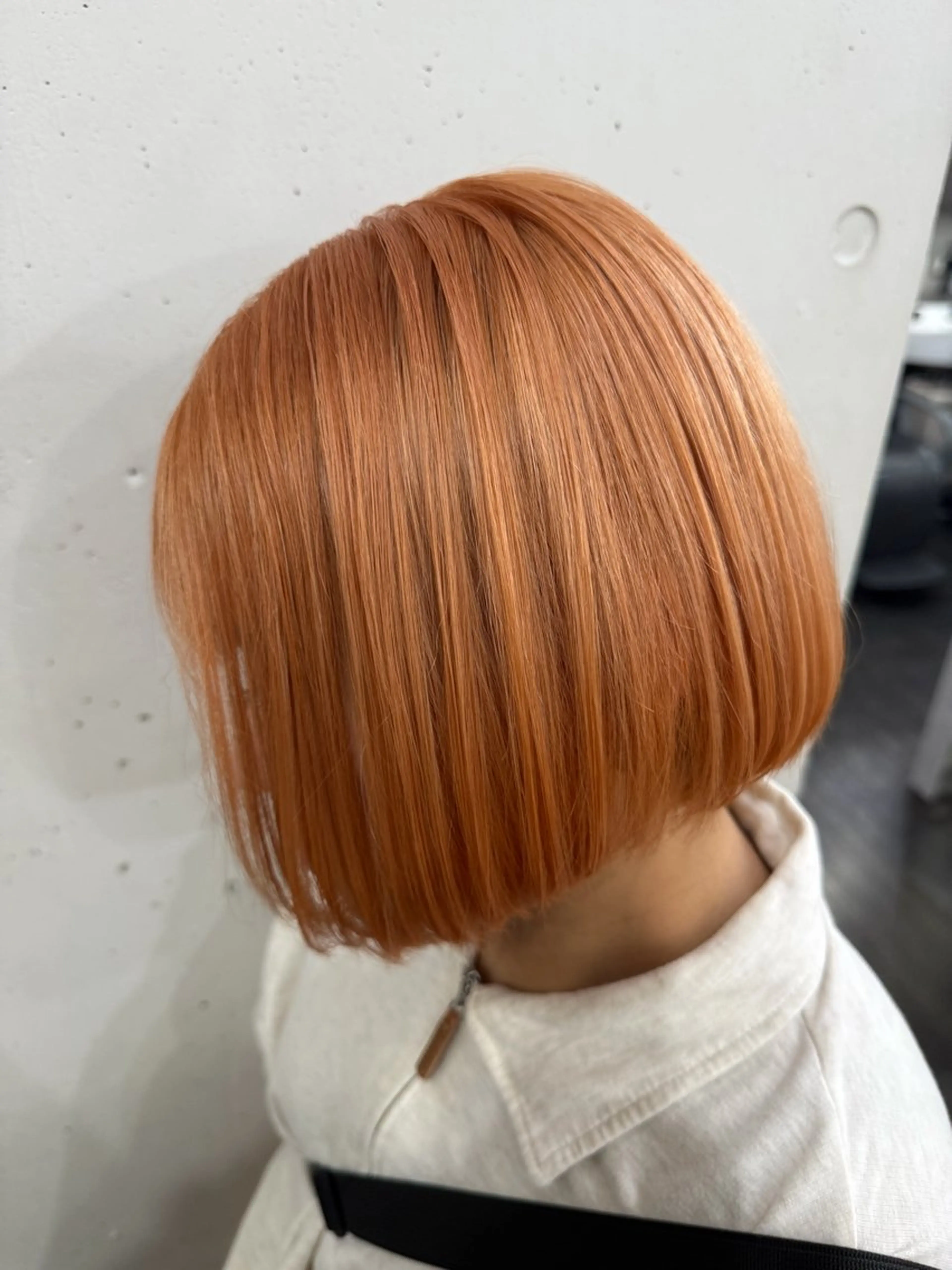 ミディアム カラー ヘアアレンジ ベージュカラー オレンジ オレンジベージュ ボブ ブリーチ/髪質改善/ メンズ/ KOKIのヘアスタイル