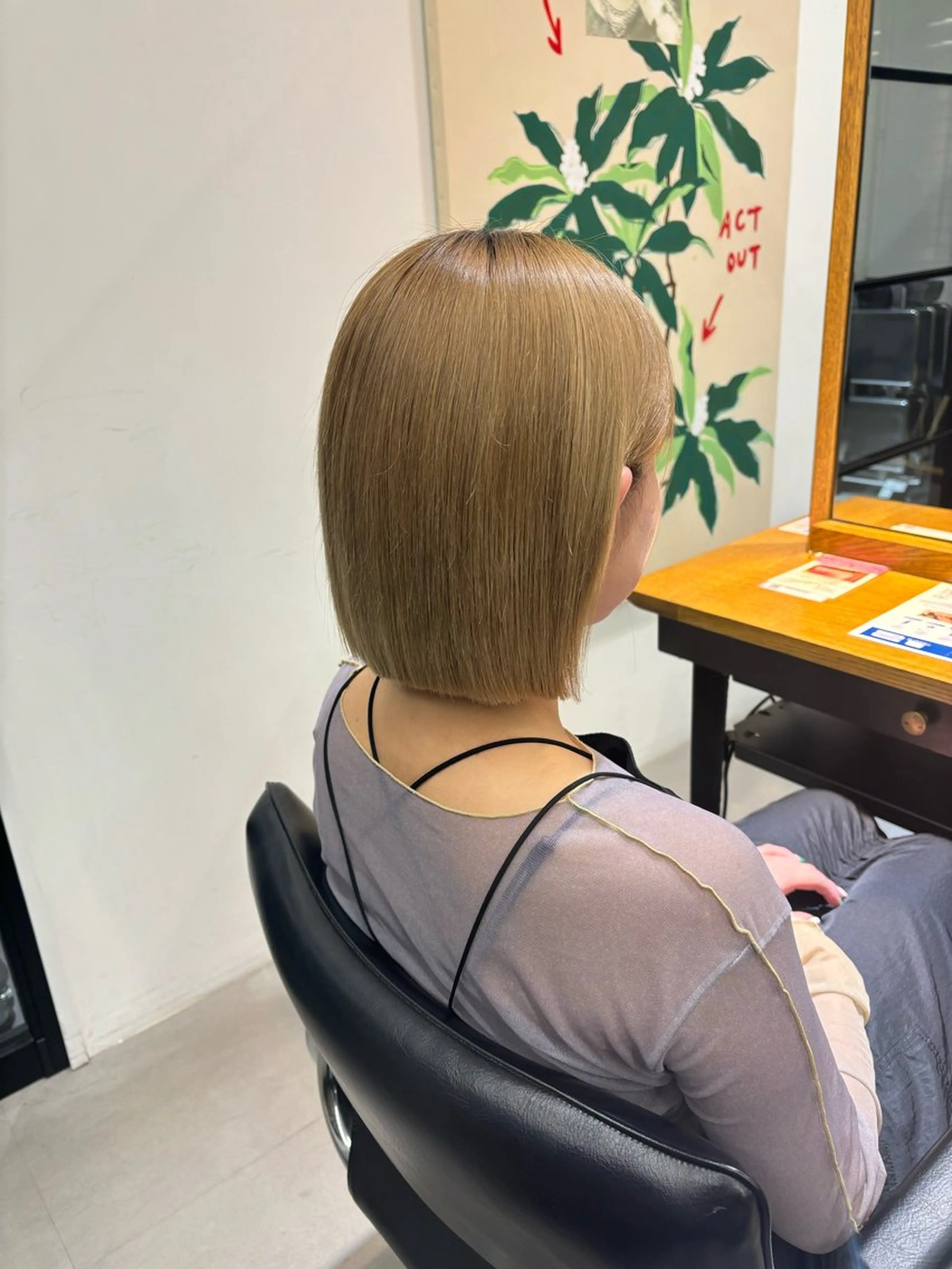 ショート カラー ボブ conks所属・田中来夢 カットモデルのヘアスタイル