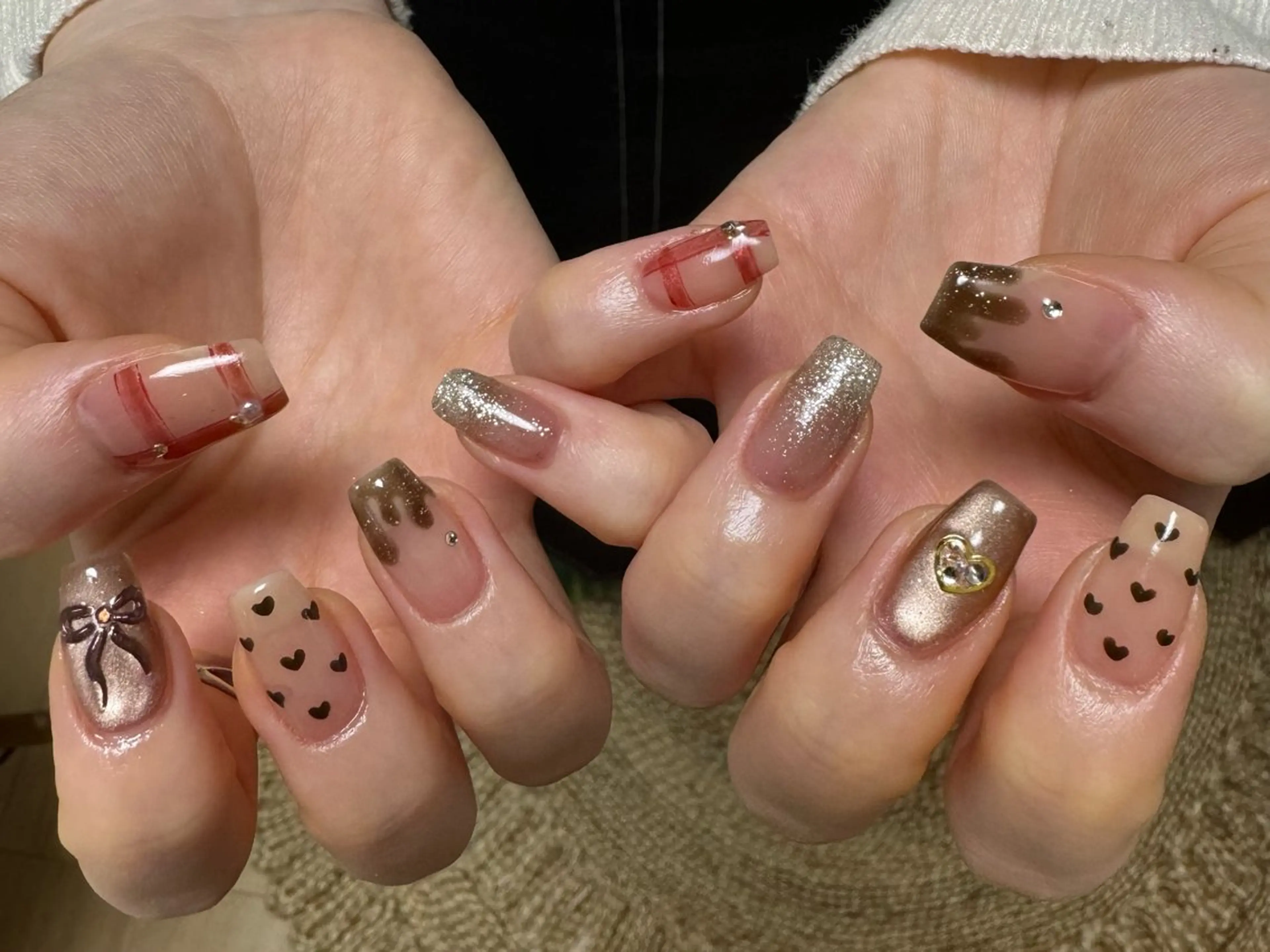 ネイル アートネイル フレンチネイル 韓国ネイル マグネットネイル 持ち込み MH_ Nailのネイルデザイン