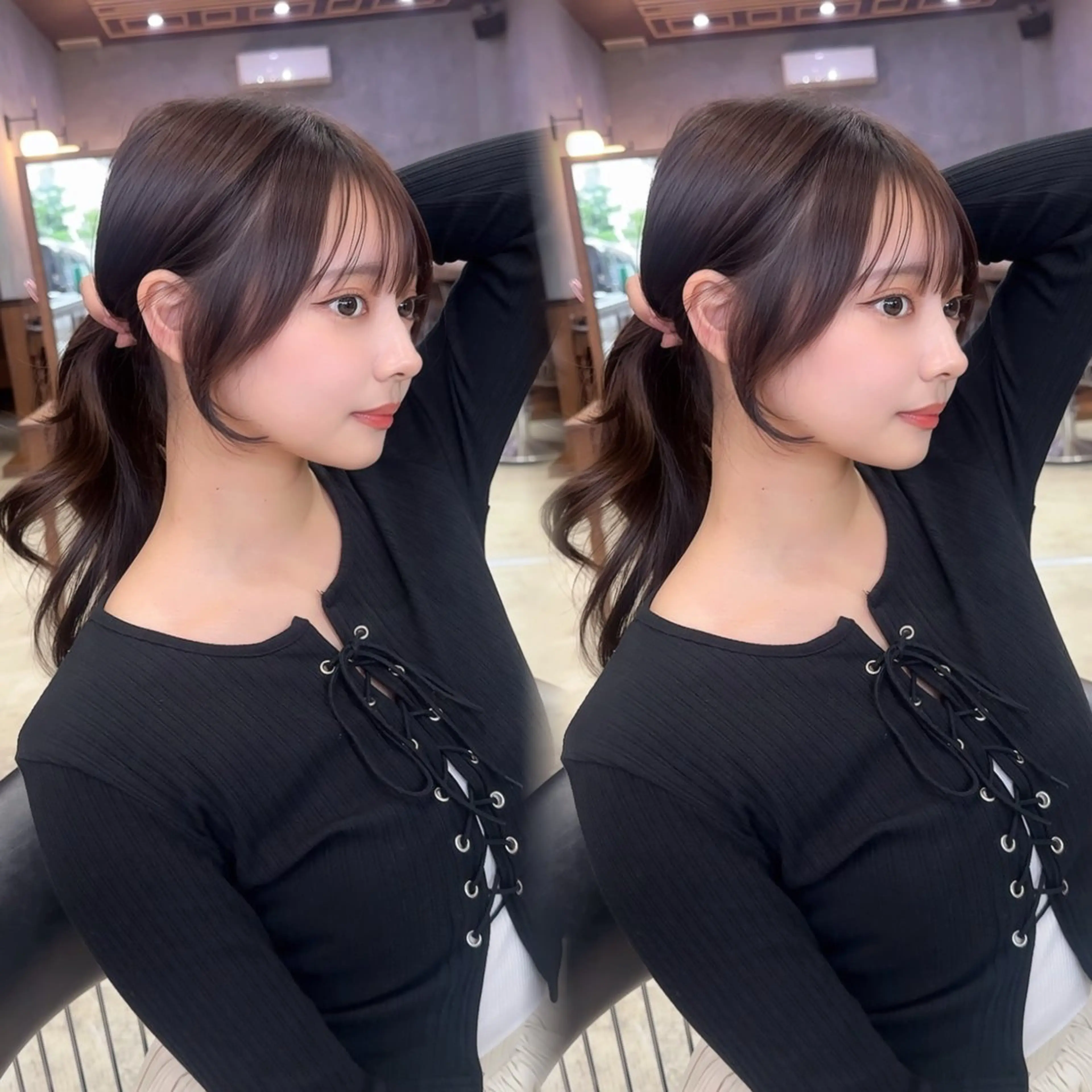 セミロング 韓国ヘア/透明感 カラー/金子 愛優のヘアスタイル