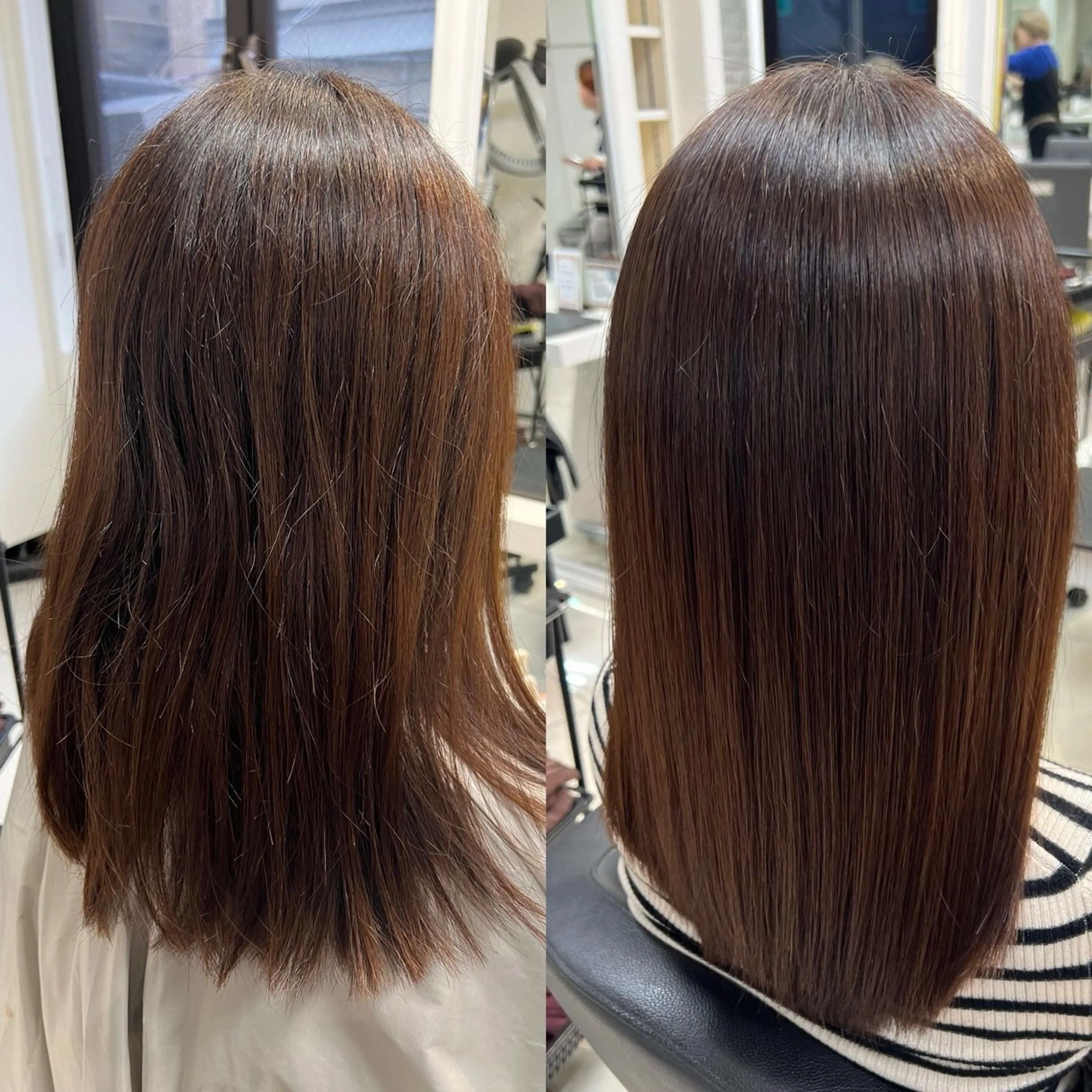 ミディアム パーマ カット 縮毛矯正 トリートメント 染野 匠のヘアスタイル