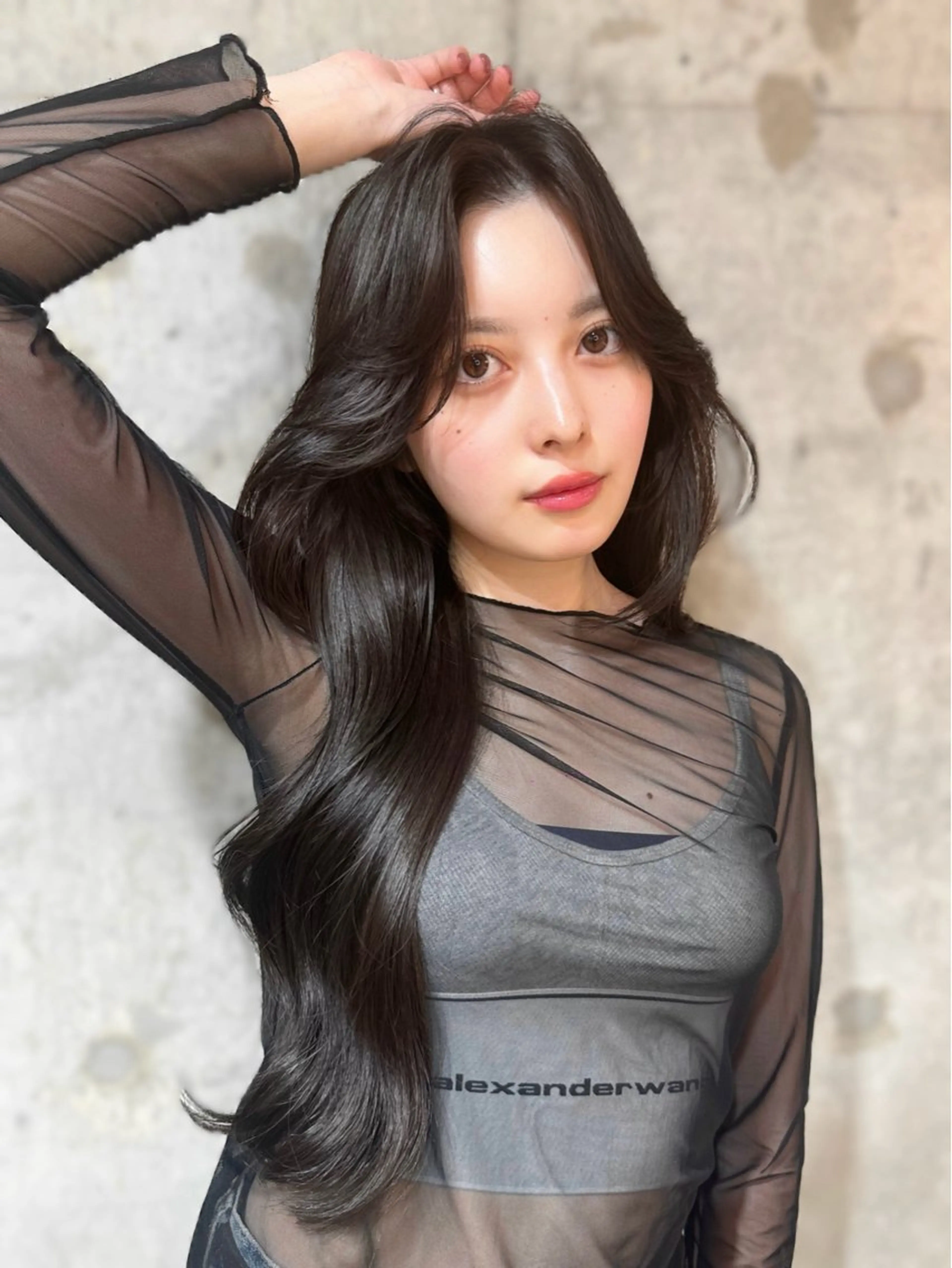 ロング カラー カット ヘアカラー トリートメント ヘッドスパ ヘアセット 韓国レイヤー/透明感 カラー/髪質改善角所のヘアスタイル