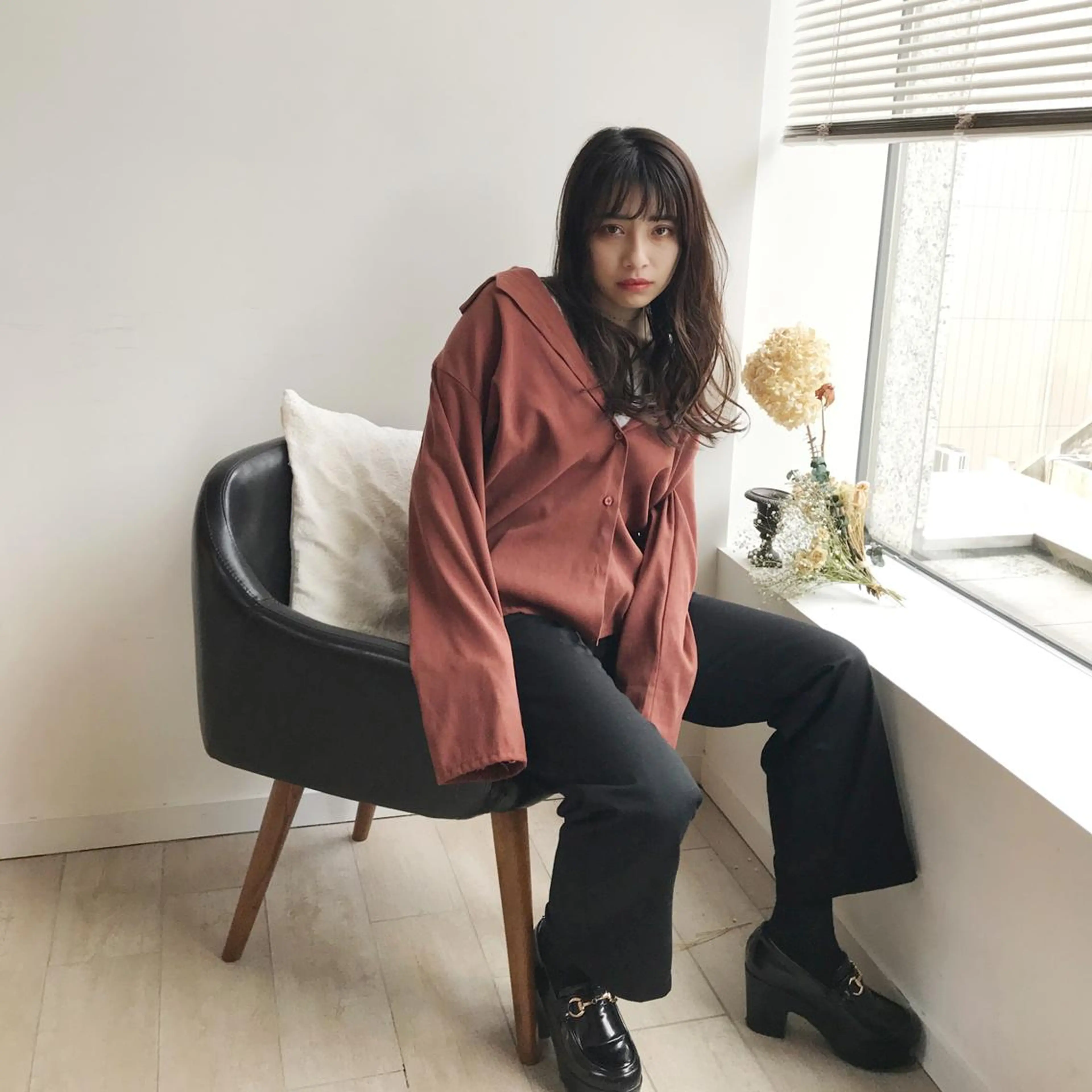 ロング カラー パーマ シースルーバング 大人お洒落女子❤︎ Ayakoのヘアスタイル