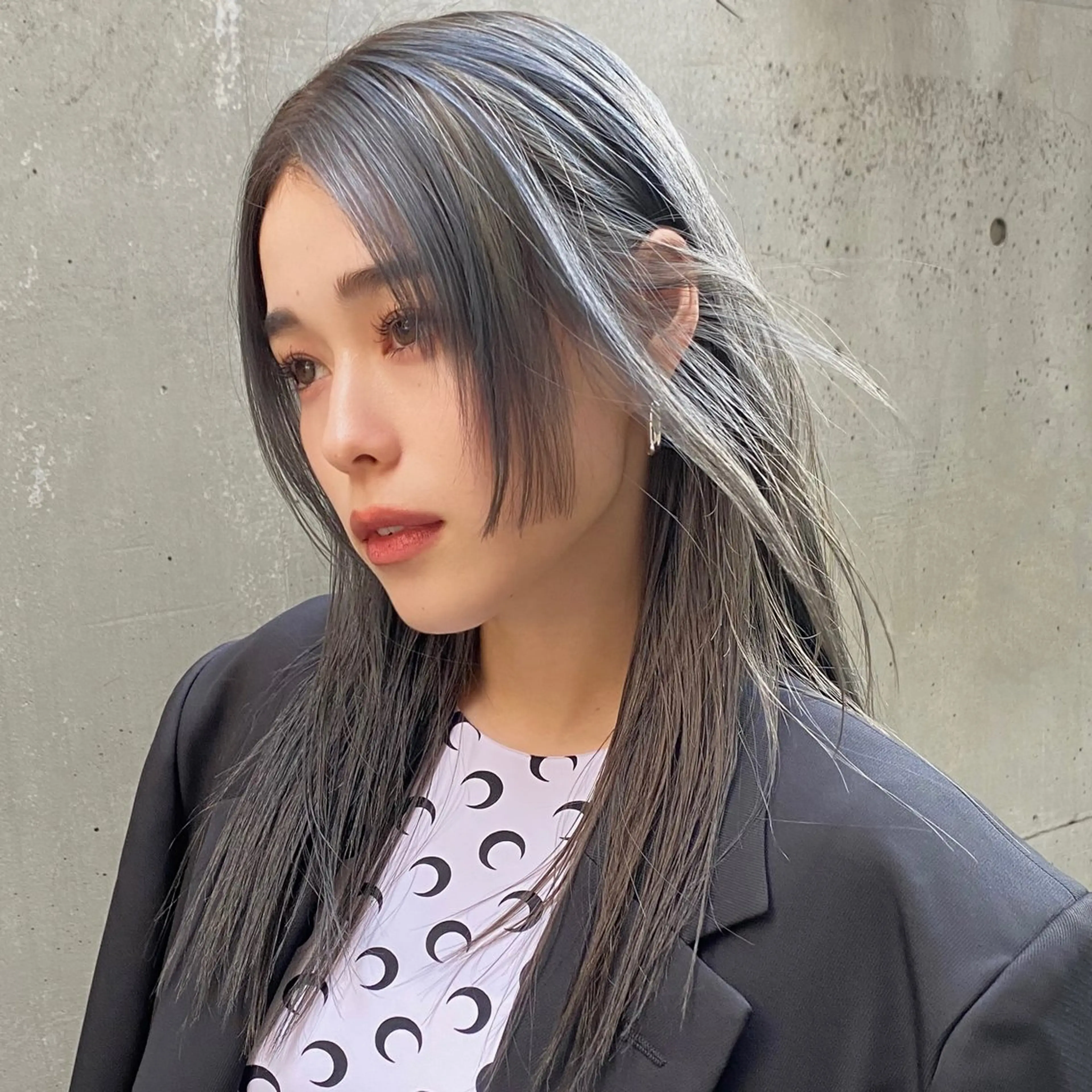 セミロング カラー グレージュ カット ヘアカラー トリートメント ハッシュカット/縮毛 レイヤー/yukiのヘアスタイル