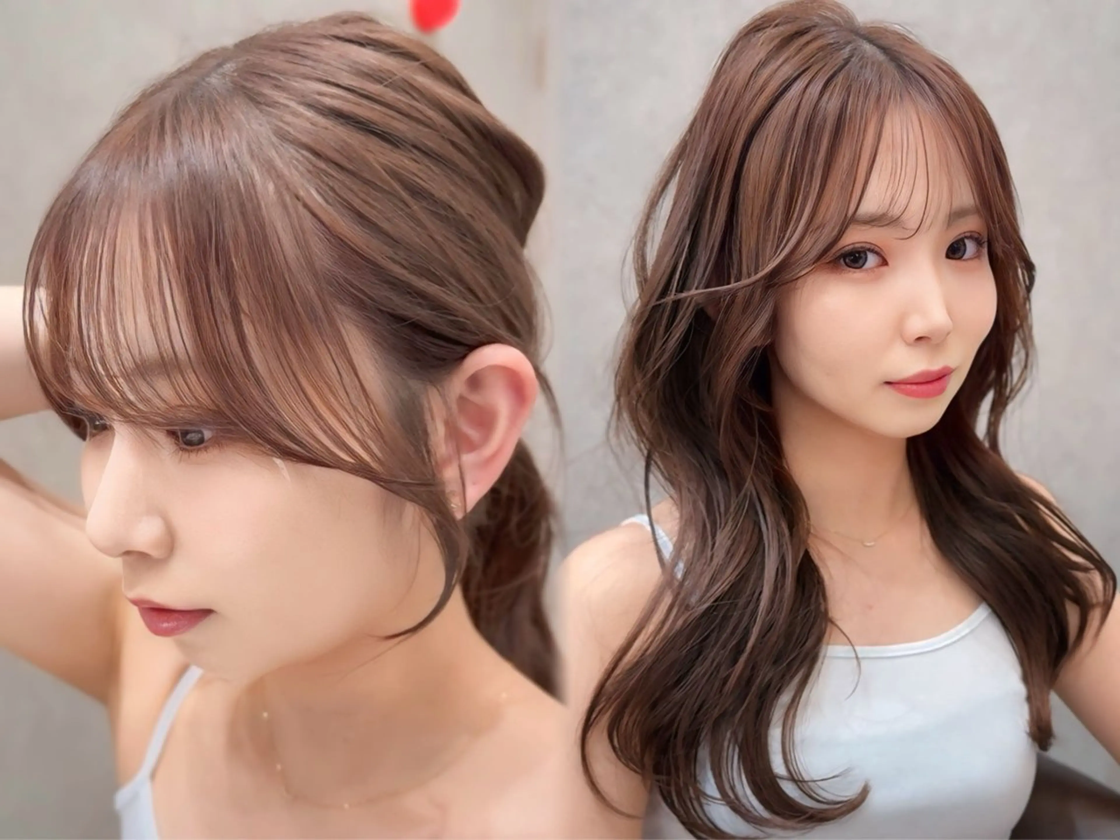 セミロング カラー カット ヘアカラー トリートメント ヘアセット ブリーチなし レイヤーKYONのヘアスタイル