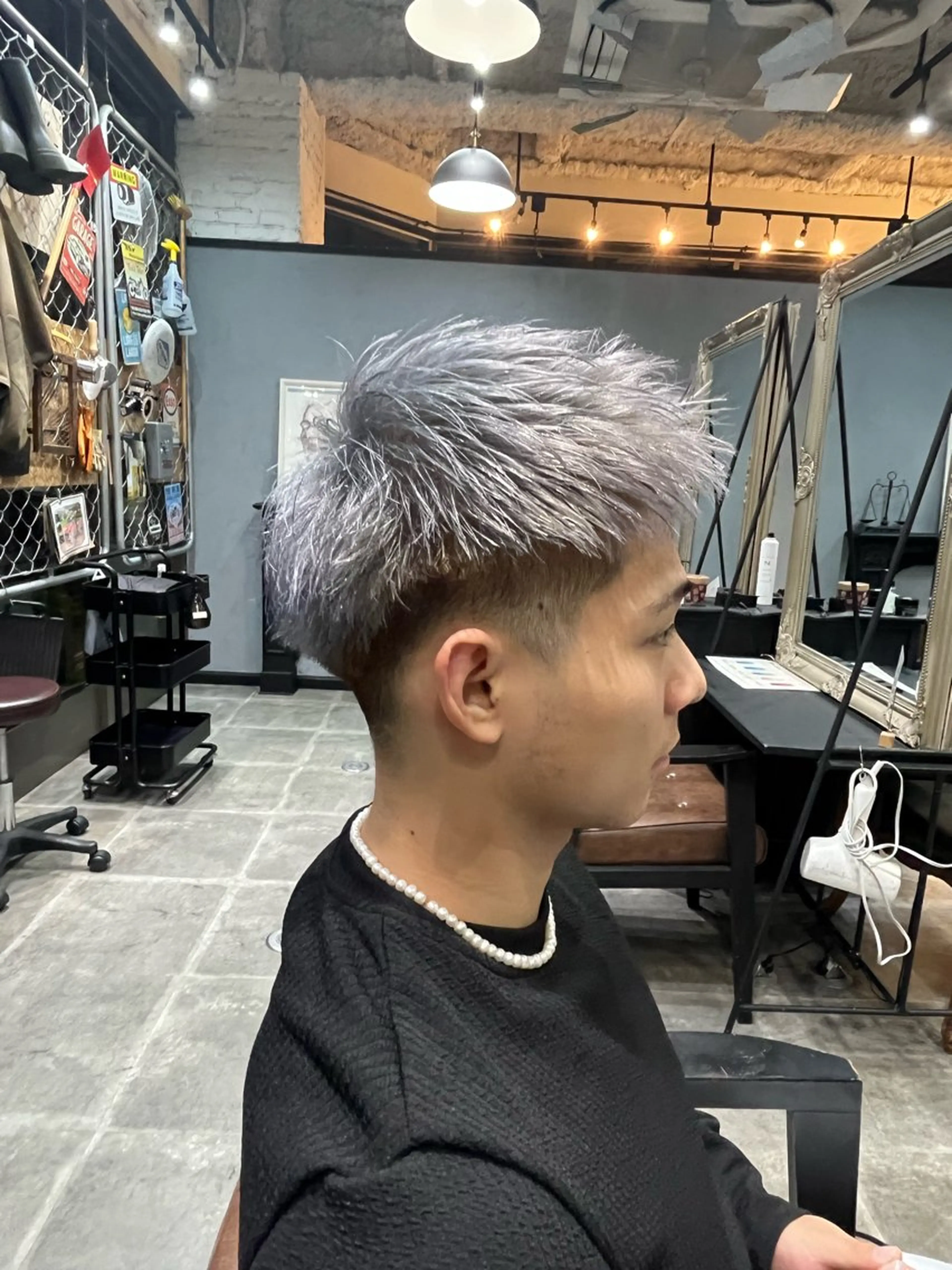 カラー メンズ シルバー メンズカット/ 嶋本敬心のヘアスタイル