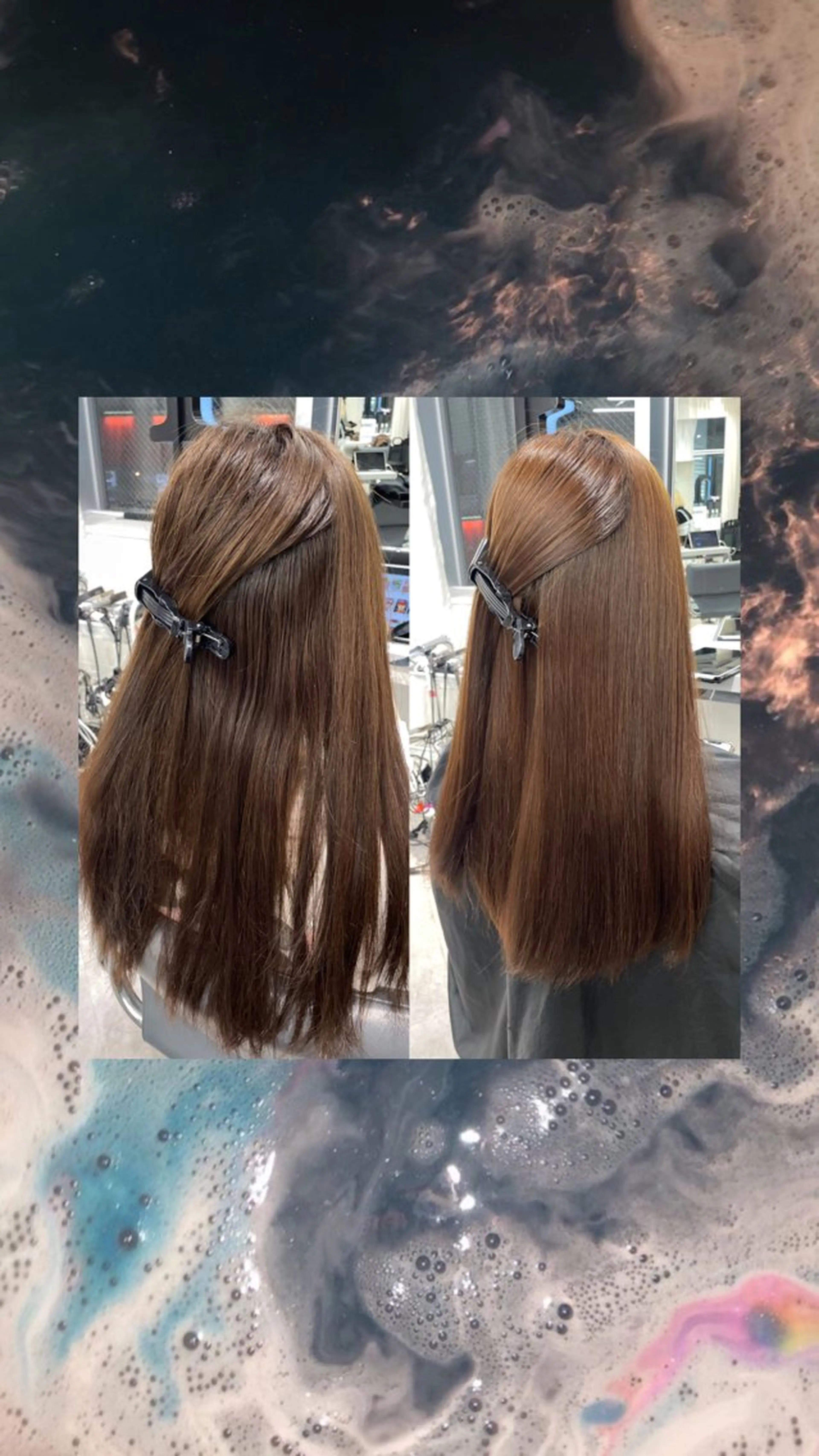 ロング 髪質改善 縮毛矯正 レイヤーカット♡ グレージュ♡YUのヘアスタイル