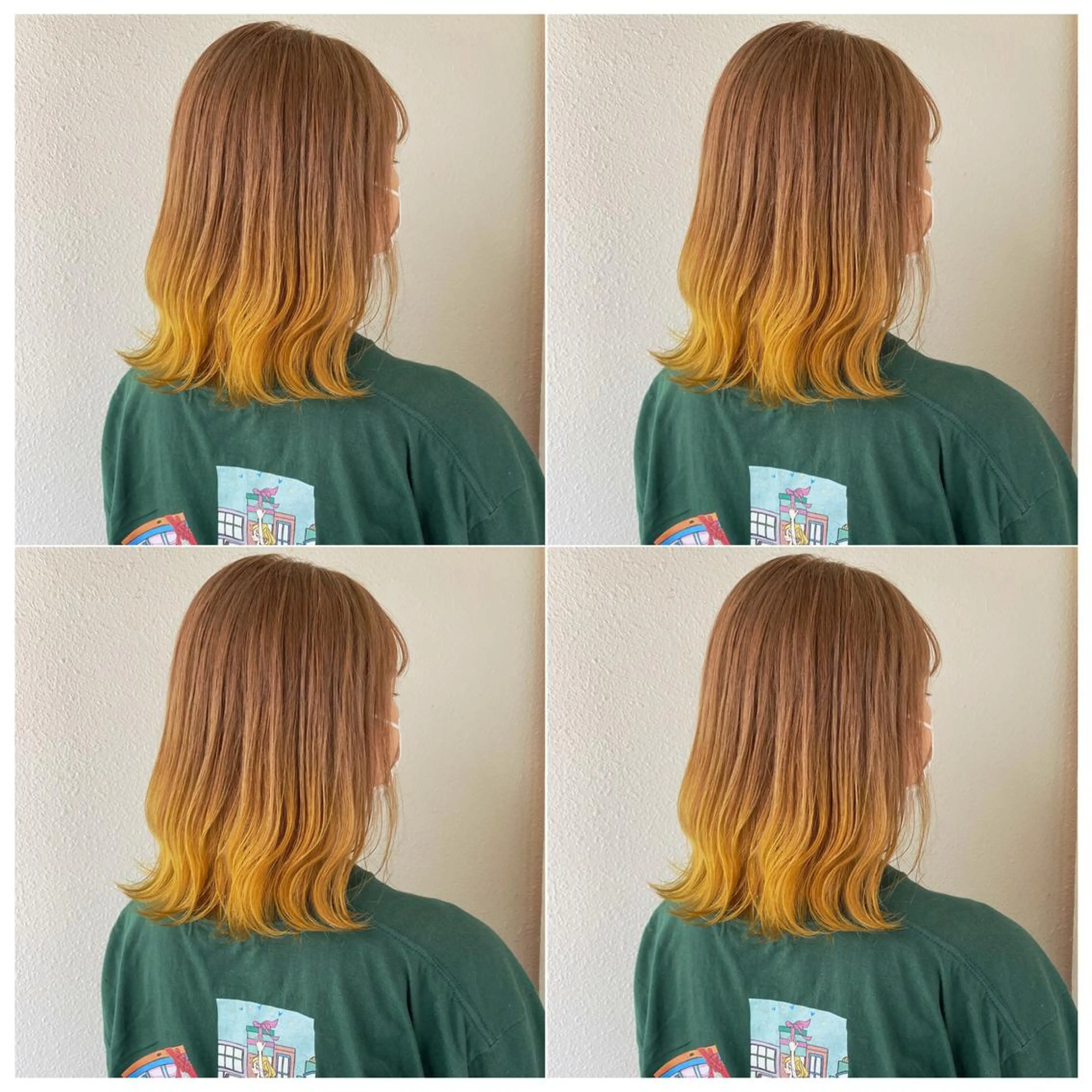 ミディアム カラー ヘアアレンジ ブリーチ イエローカラー 竹内啓太 ボブのヘアスタイル