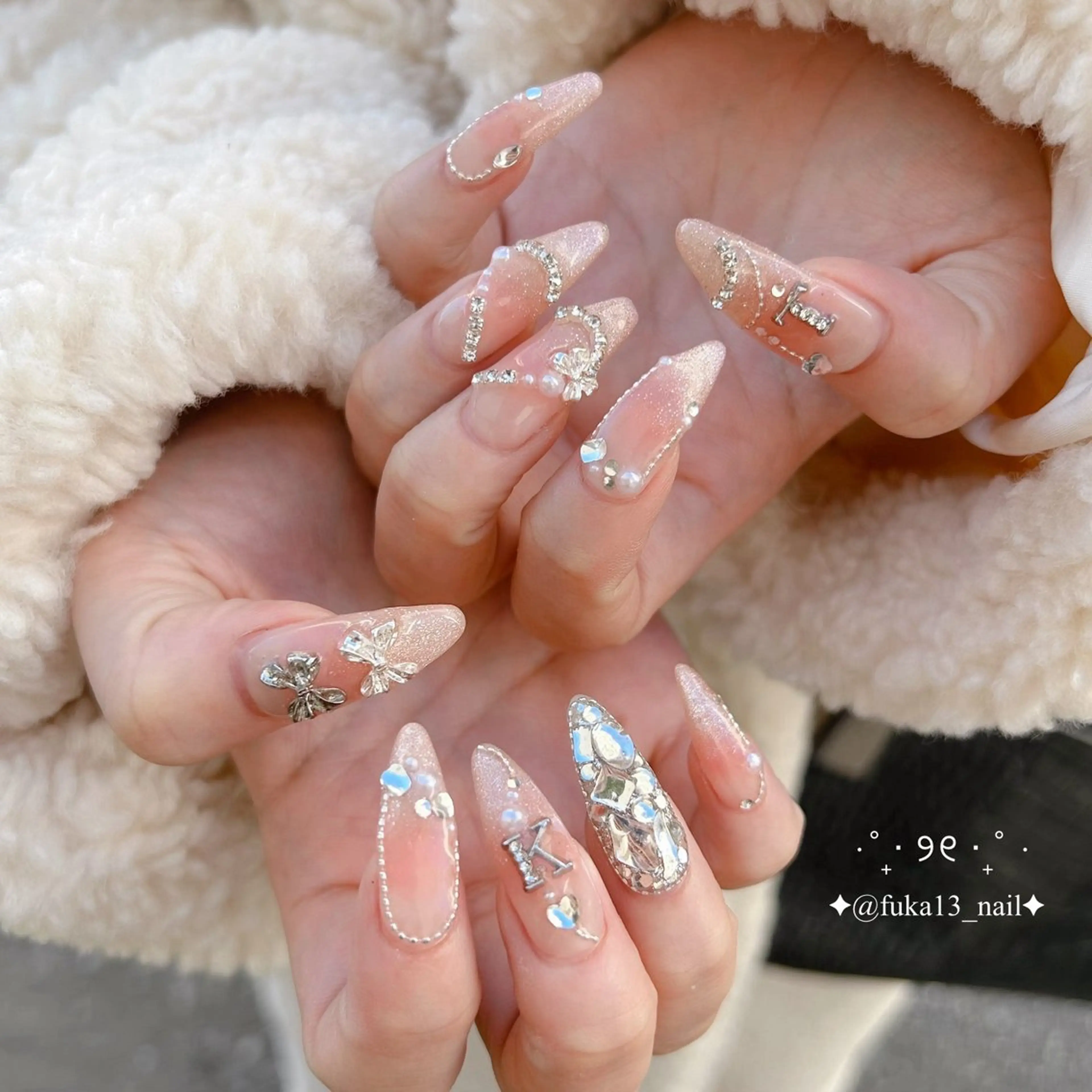 ネイル チークネイル ガーリー 韓国ネイル ワンホンネイル ハンドネイル ネイルサロンAnela【アネラ】所属・Nail♡Fuka. /11月予約受付中のネイルデザイン