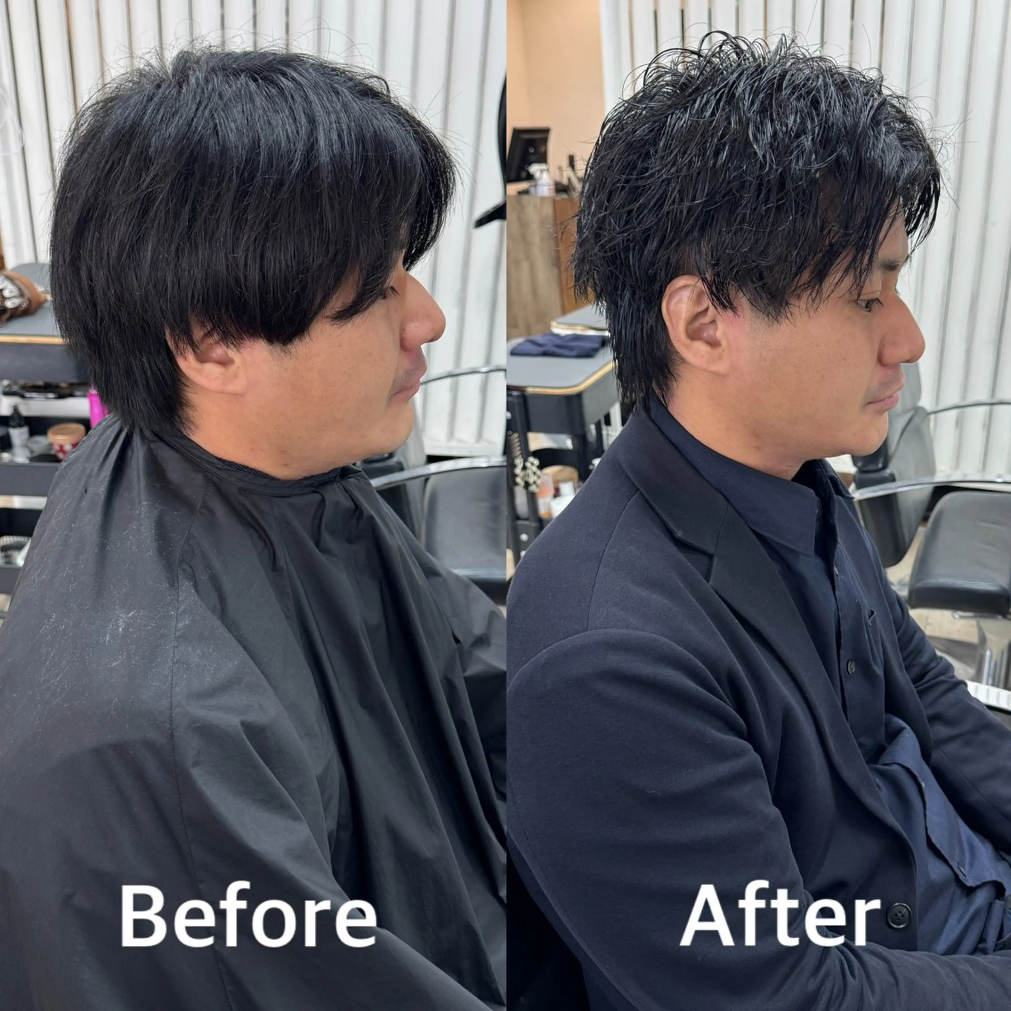 ミディアム パーマ メンズ ミディアムパーマ センターパート メンズパーマ ツイストスパイラルパーマ 似合わせカット カット パーマ ヘアセット 【池袋/スパイキー ショート】ⓝⓘⓜⓤのヘアスタイル