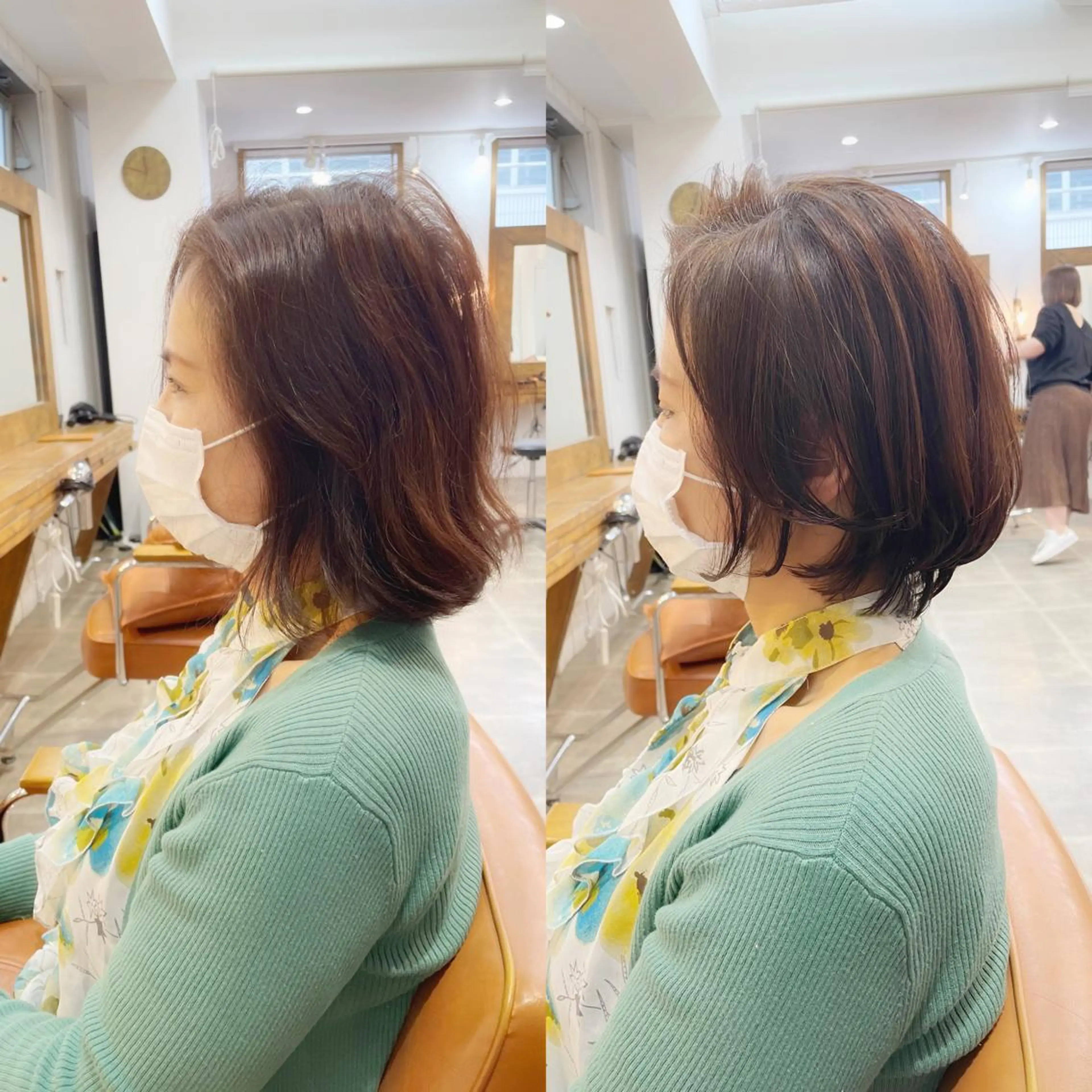 ショート カラー ショートボブ アッシュ ボブ シースルーバング ショートヘア カット ヘアカラー newline銀座所属・銀座ショート/ 大人ショート/金子涼のヘアスタイル