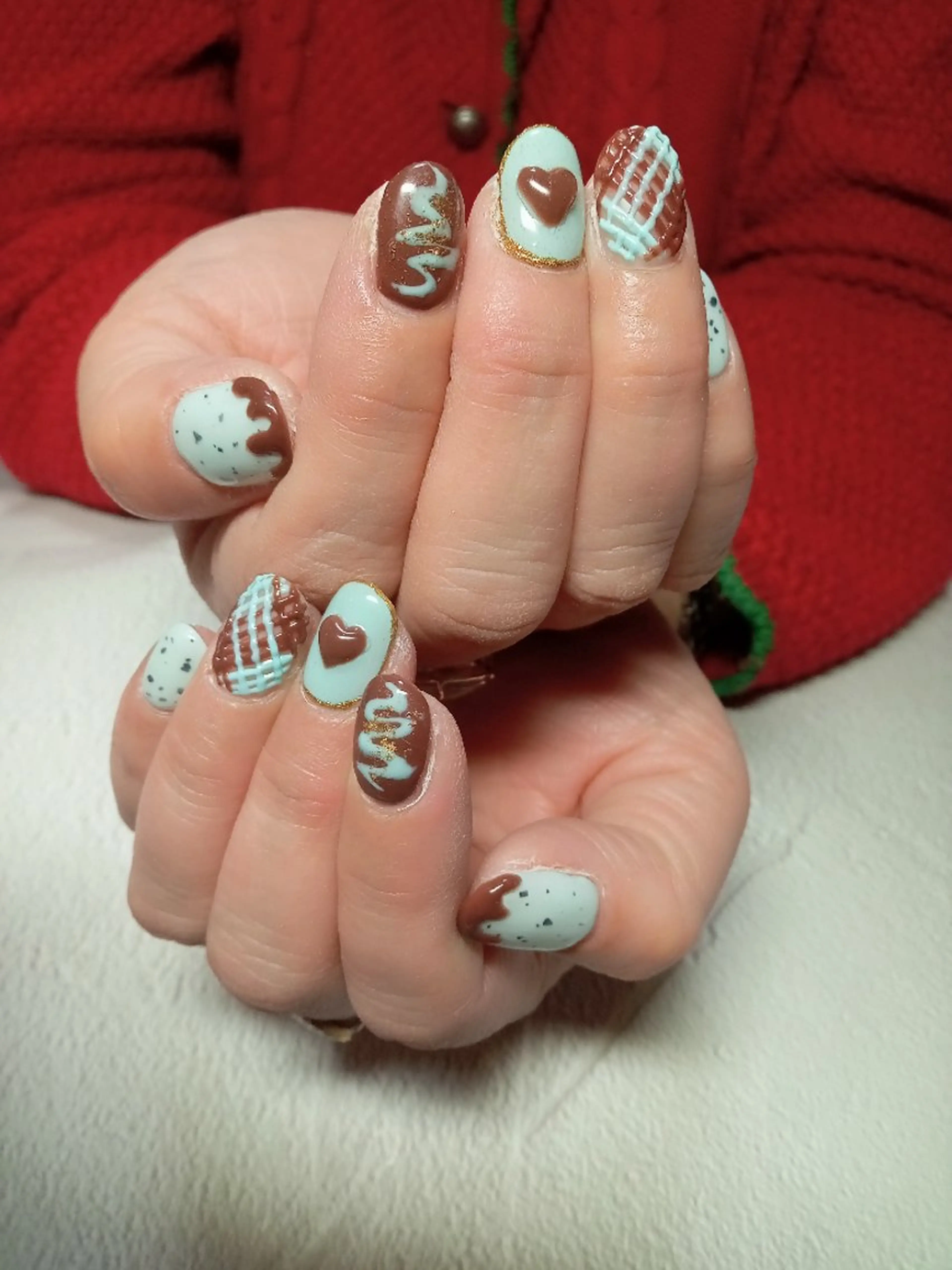 ネイル ジェルネイル キラキラネイル 持ち込み パラジェル 赤色 ハンドネイル flure de neige yukiのネイルデザイン