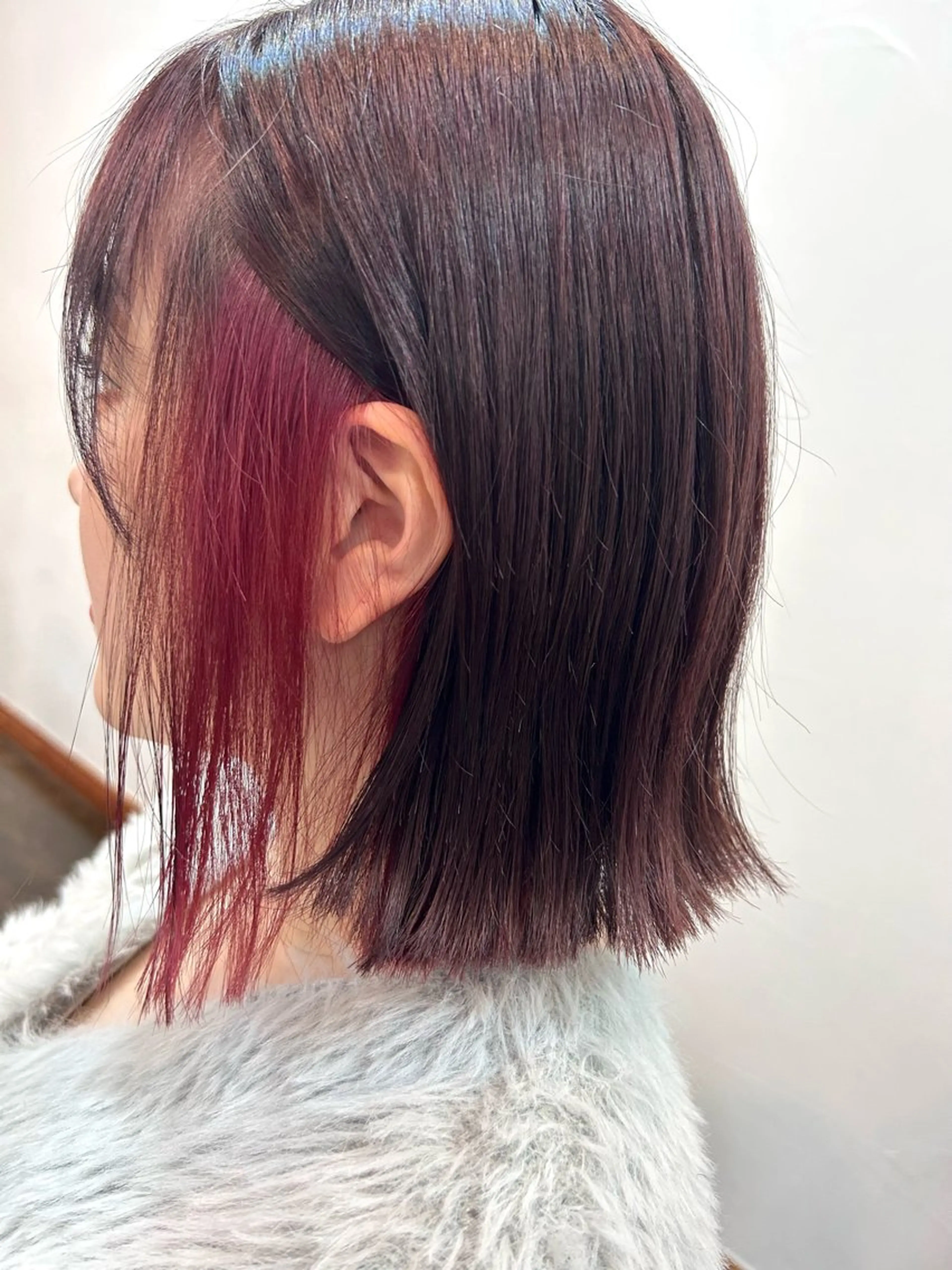 カラー インナーカラー ローズカラー 坂本 瑞季のヘアスタイル