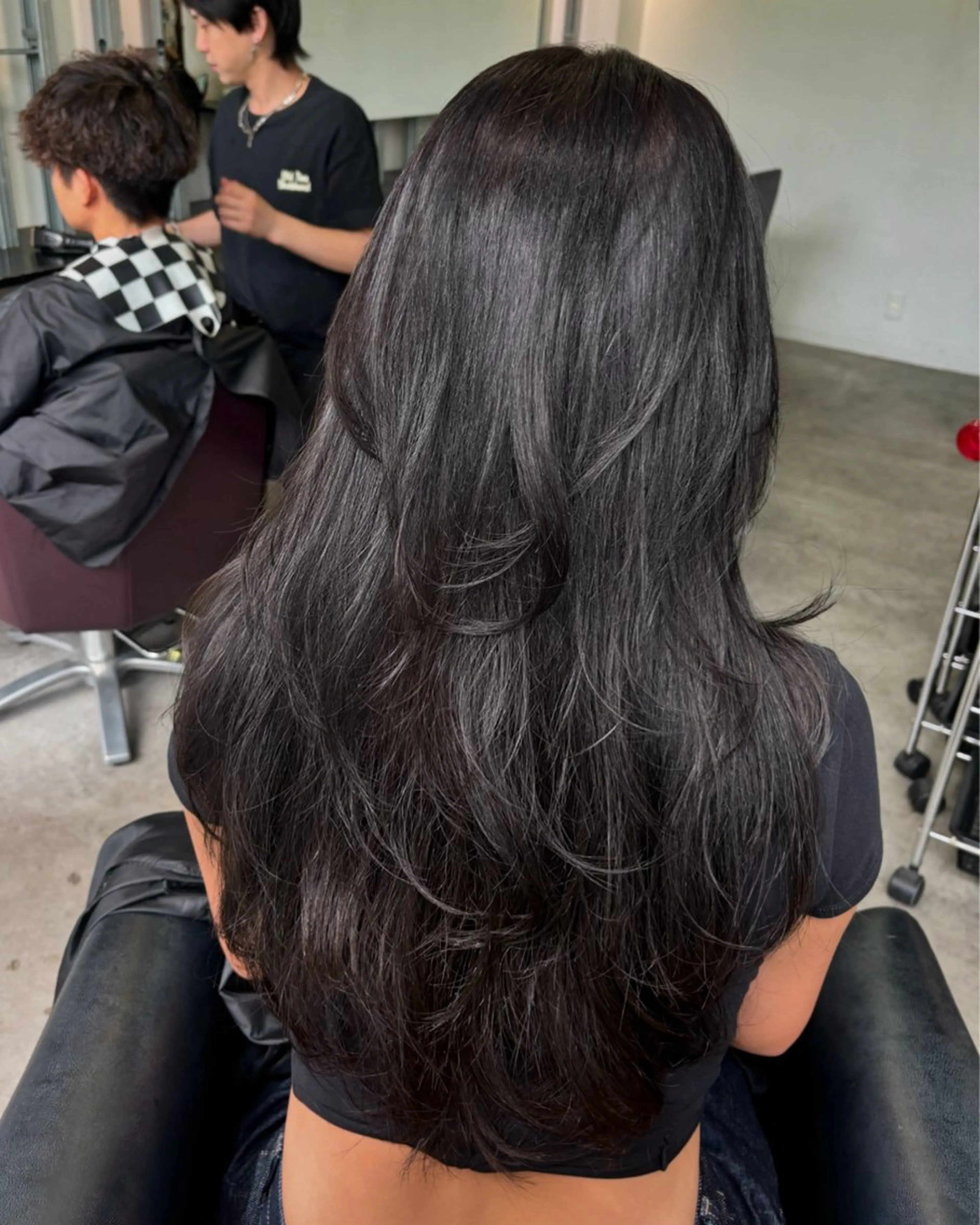 ロング カラー グレージュ ハイライトカラー 外国人風カラー ハイライト レイヤーカット カット ヘアカラー トリートメント オリーブベージュ 🫒🩶Rianaのヘアスタイル