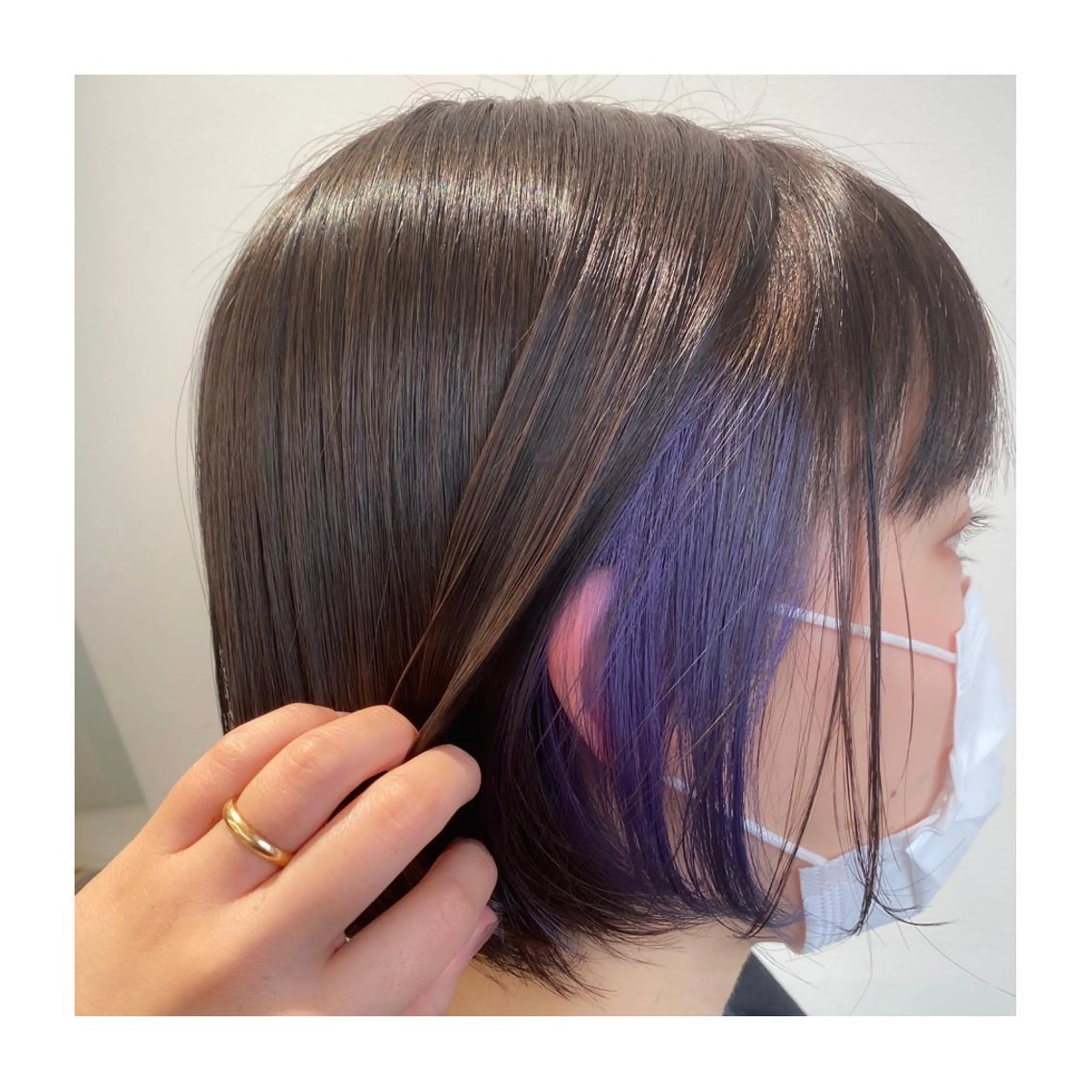ショート カラー ブリーチ ケアブリーチ インナーカラー ボブ 小國 綾かのヘアスタイル
