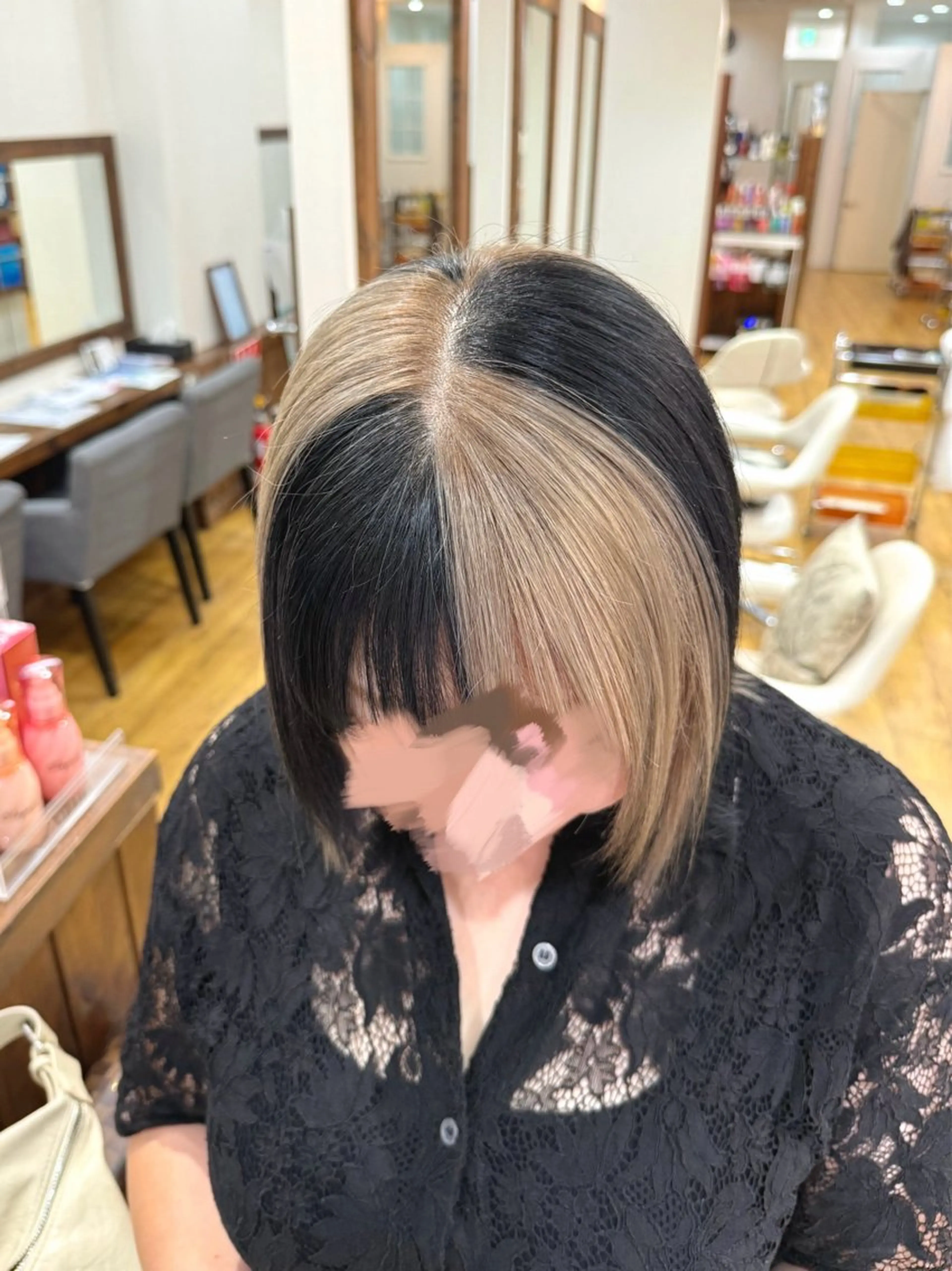 ミディアム カラー ヘアアレンジ ベージュカラー 黒髪 ヘアカラー 💖メンズカット モデル募集 晴香💖のヘアスタイル