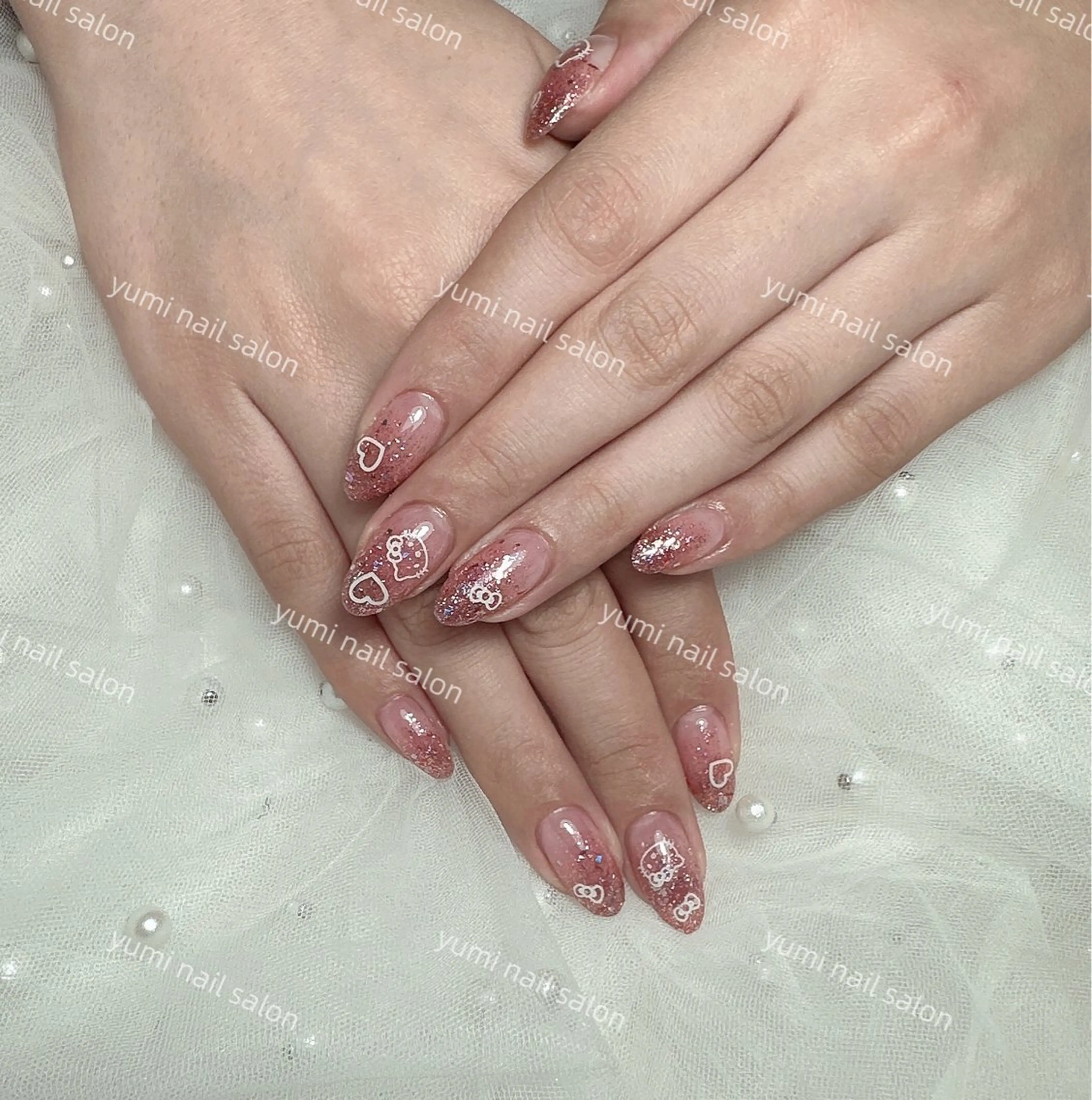 ネイル Yumi ジェル& チップ長さだしのネイルデザイン